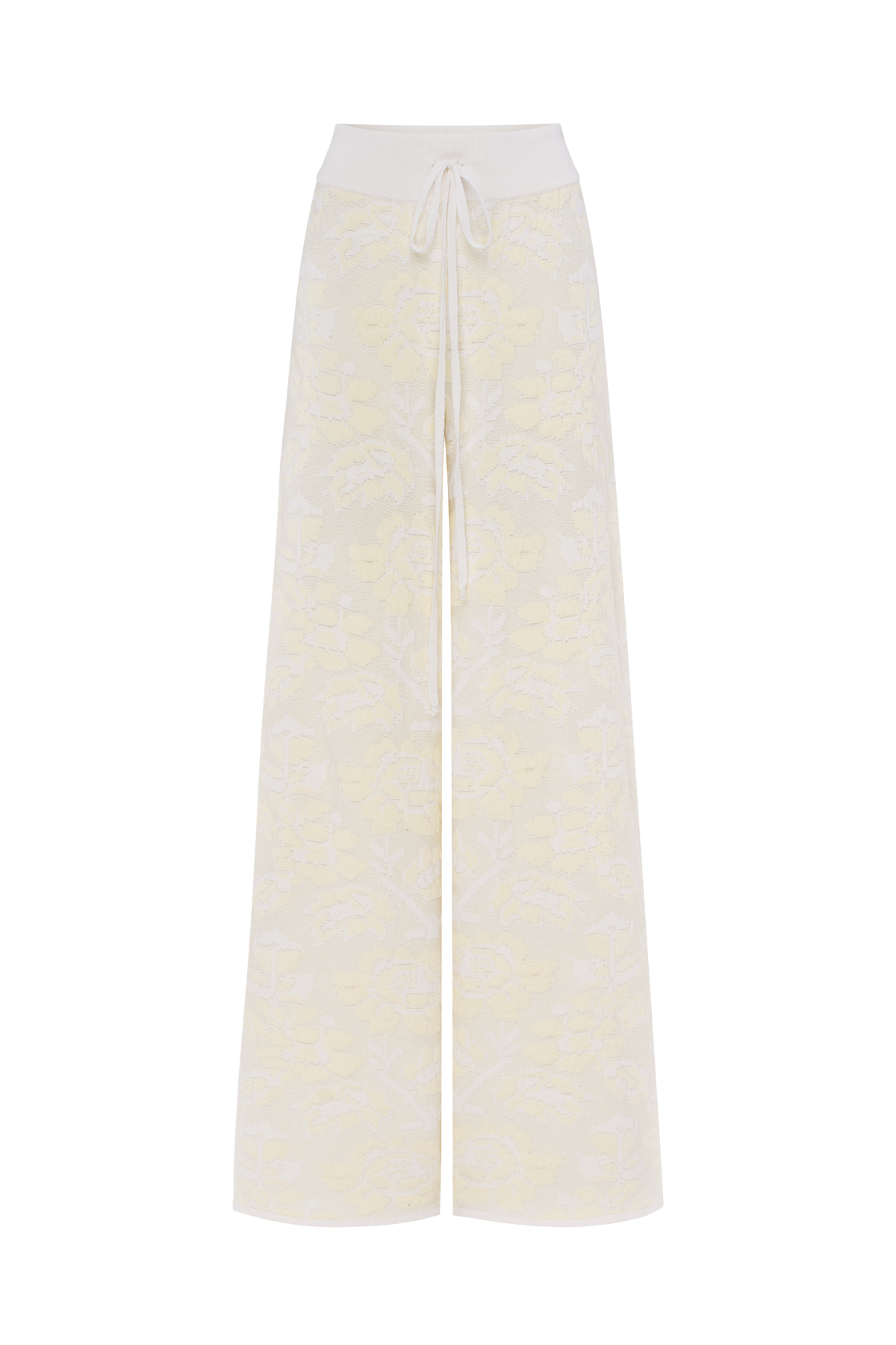 Pale Rose merino wool and cashmere jacquard pants