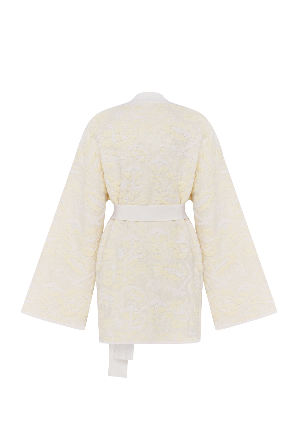 Pale Rose Merino Wool & Cashmere Jacquard Cardigan