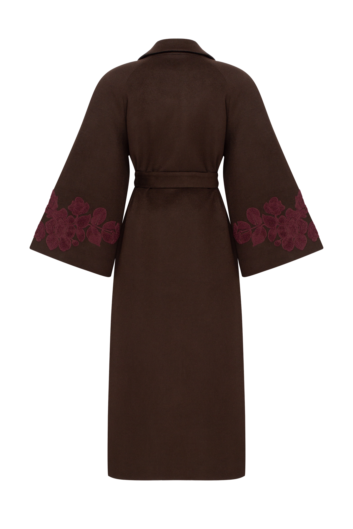 Ashen Rose Embroidered Wool & Cashmere Coat