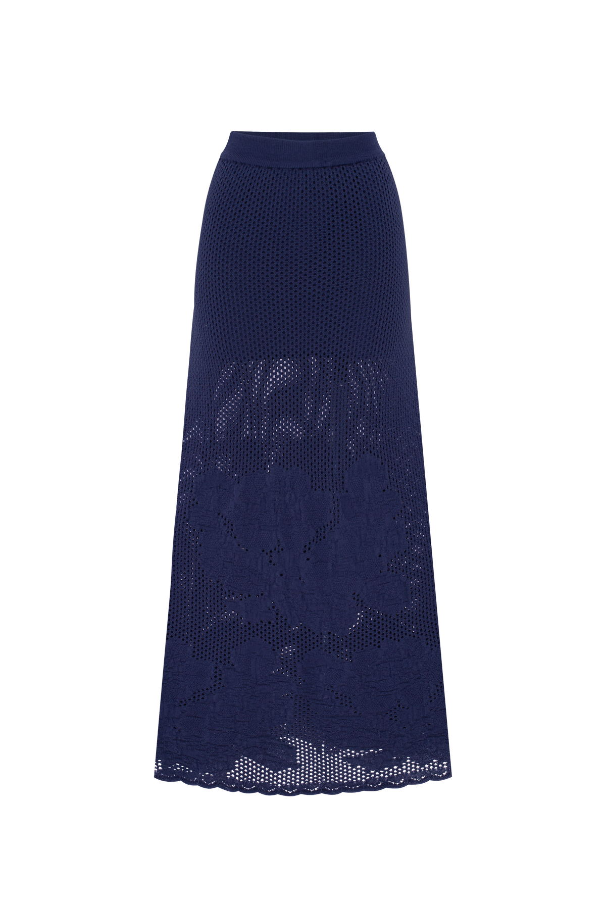 Midnight Rose Merino Wool Knitted Maxi Skirt