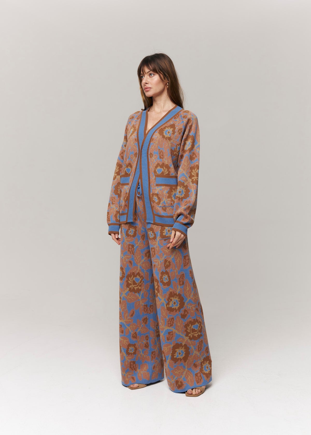 Mirage Bloom Floral Jacquard Merino Wool Pants