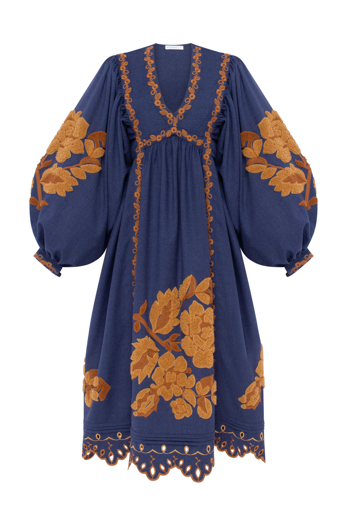 Amber Rose embroidered wool midi dress