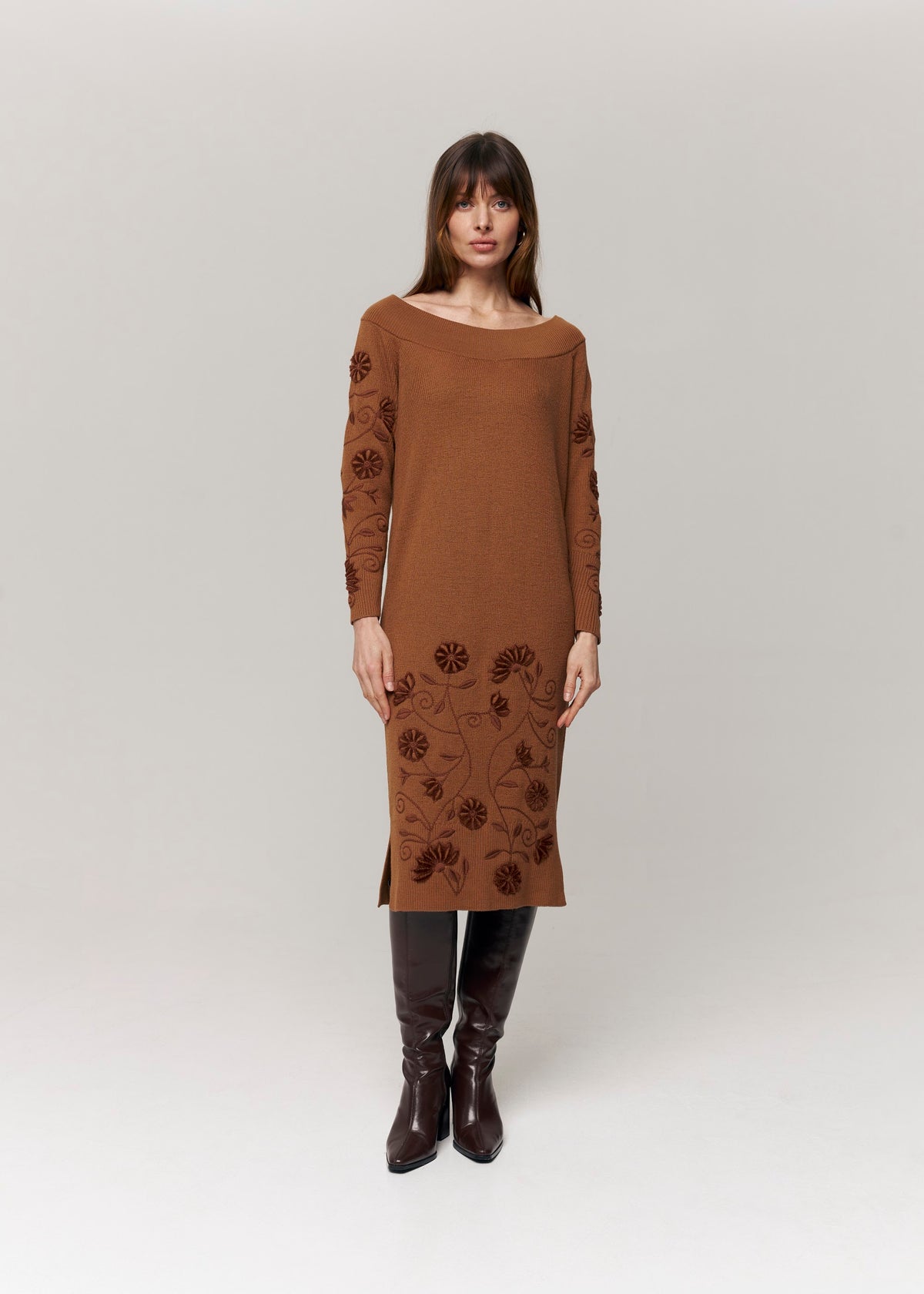 Etherea Merino Wool Knit Midi Dress