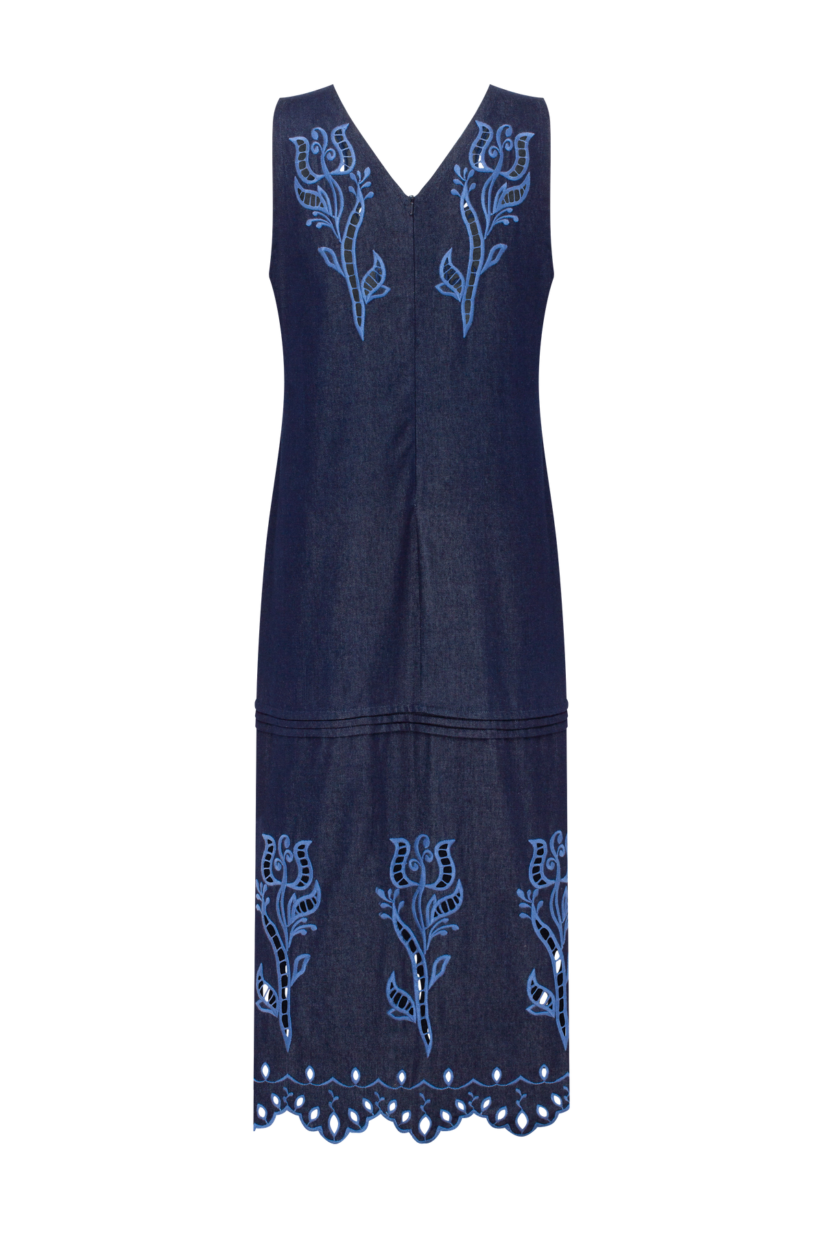 Midnight Rose embroidered cotton maxi sundress