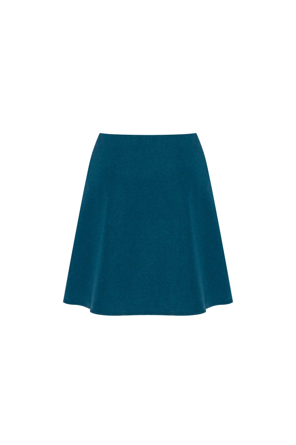 Rombé Geometric Embroidered Wool Mini Skirt – Deep Teal