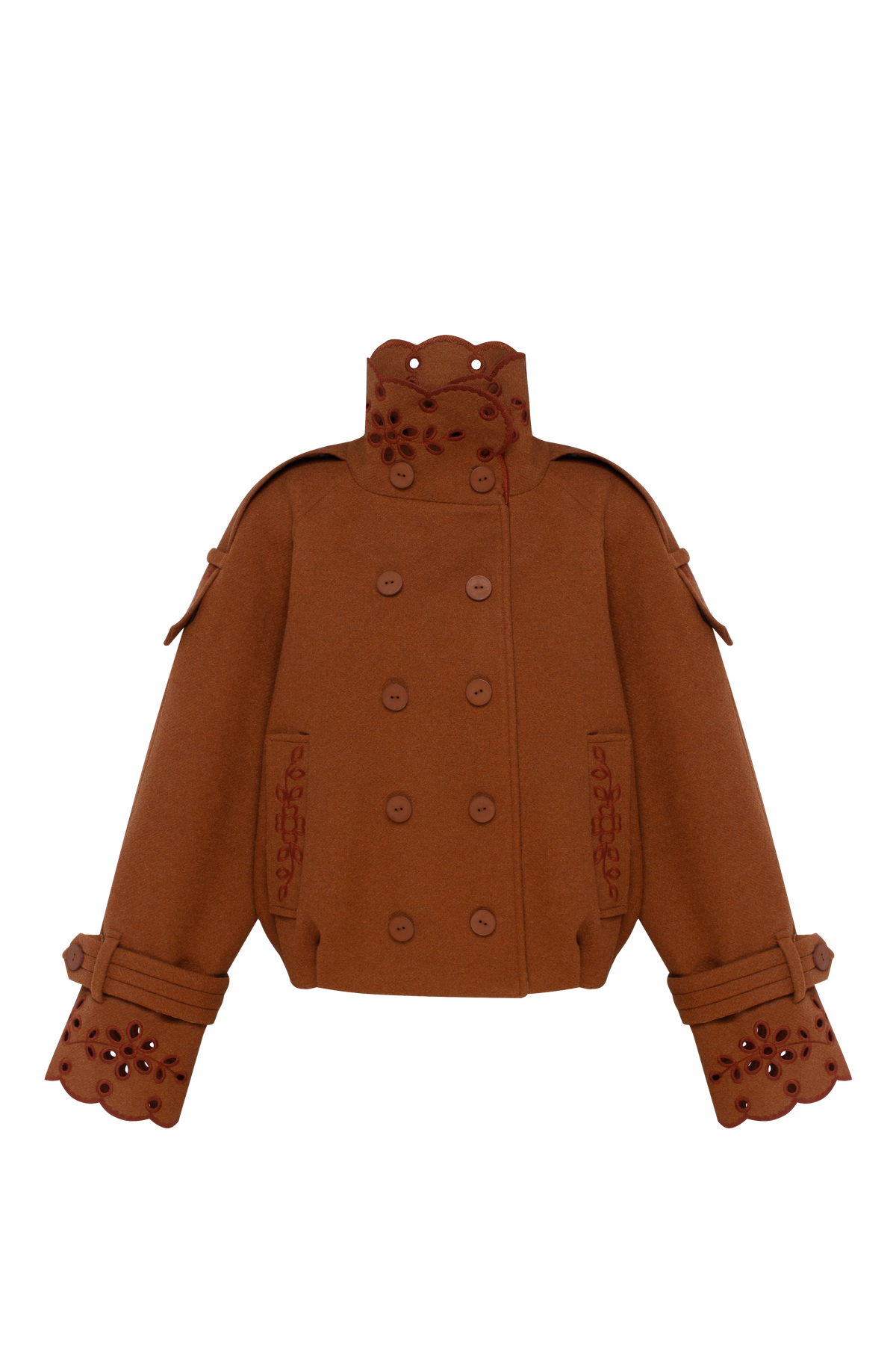 Desert Bloom Eyelet Cropped Wool Jacket
