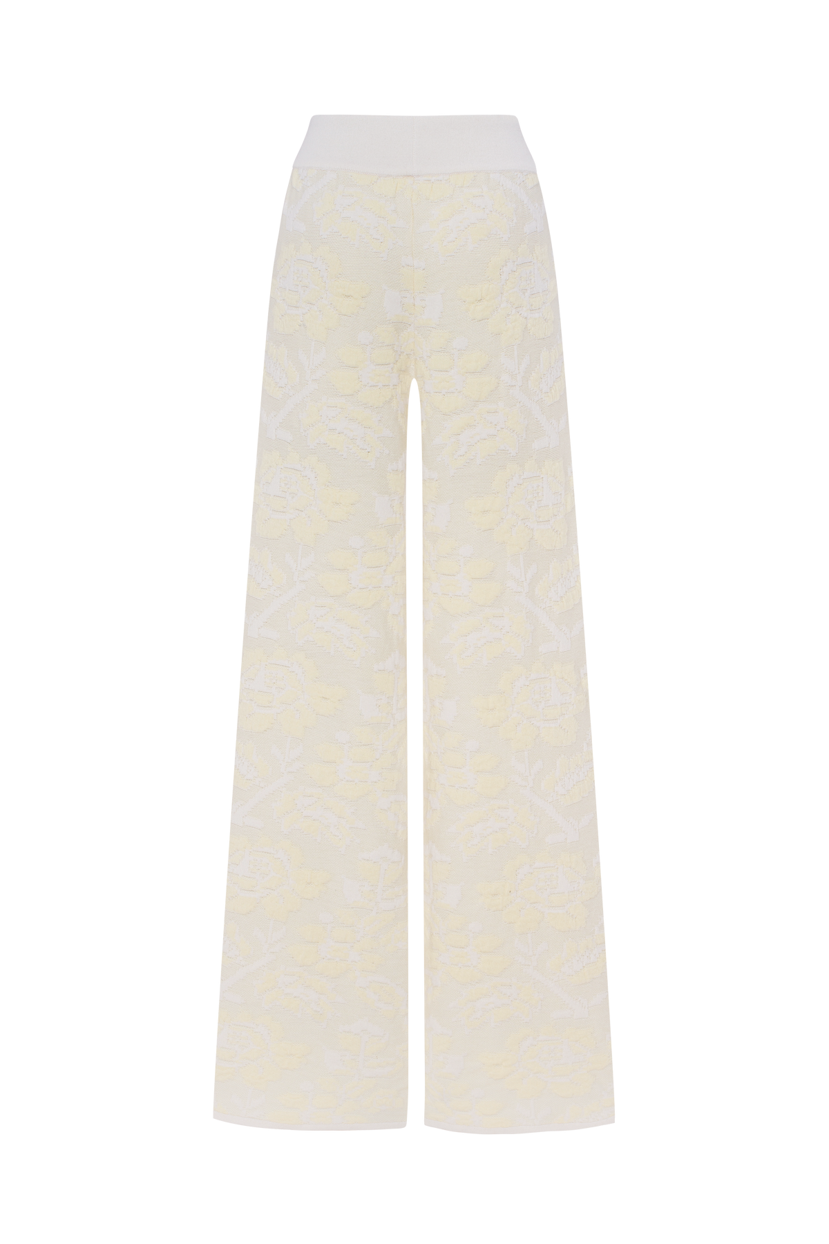 Pale Rose Merino Wool & Cashmere Jacquard Pants