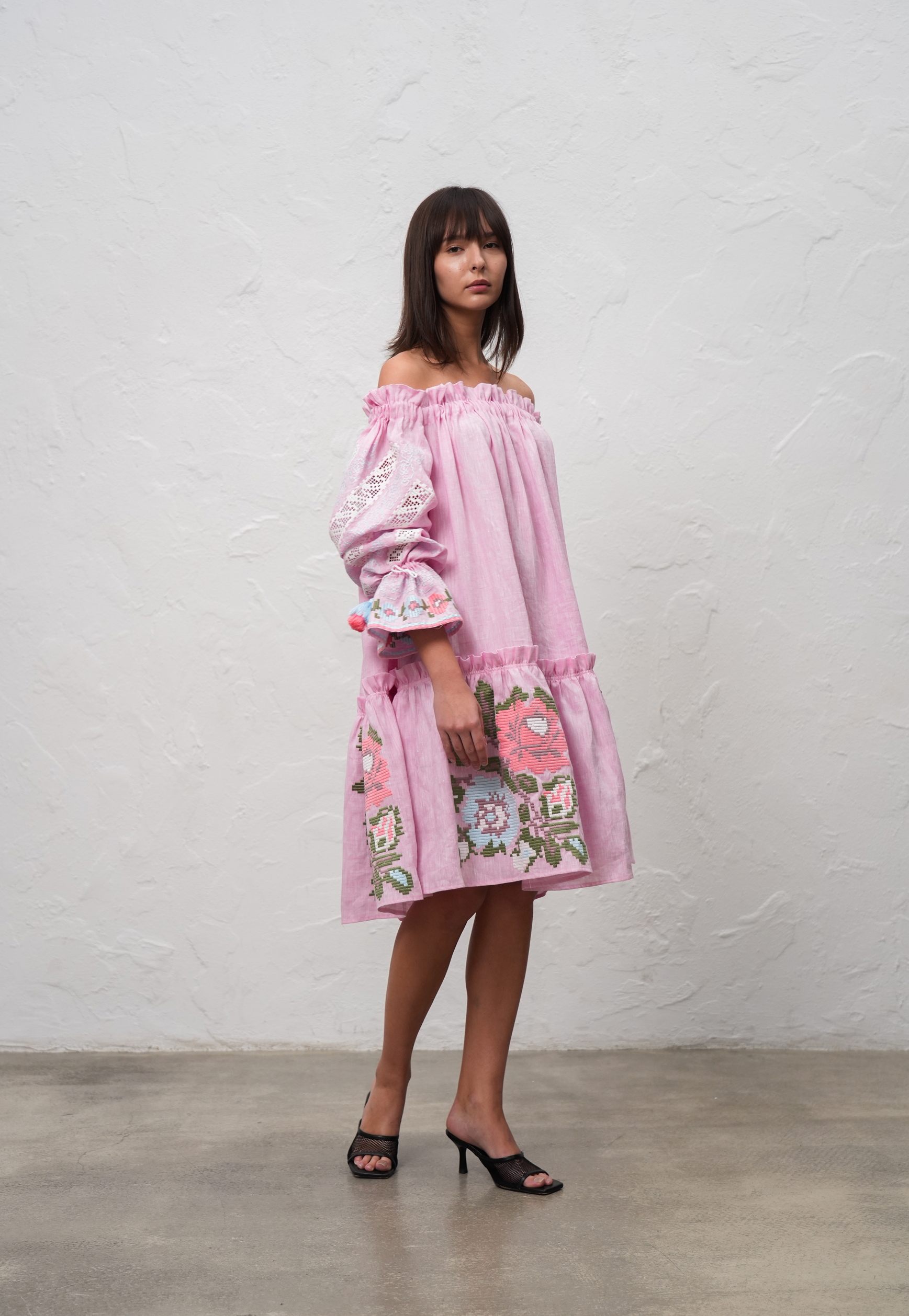 Сукня Міді «Елісійський Шепіт» З Відкритими Плечима