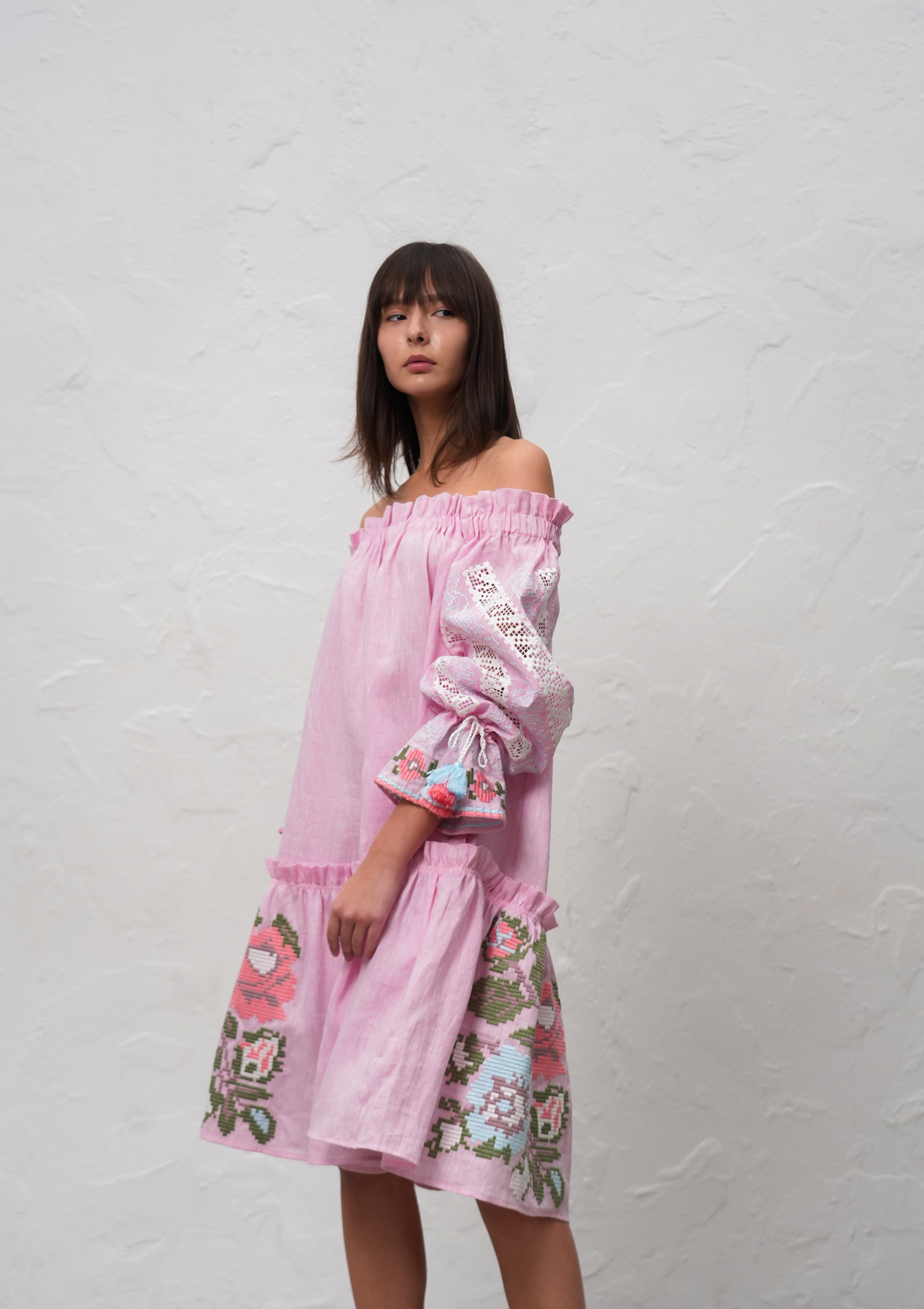 Сукня Міді «Елісійський Шепіт» З Відкритими Плечима