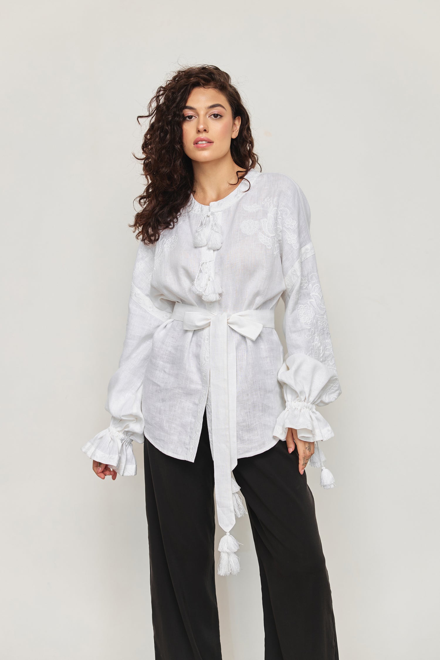 Annabo "Bijou Blossom" Blouse White
