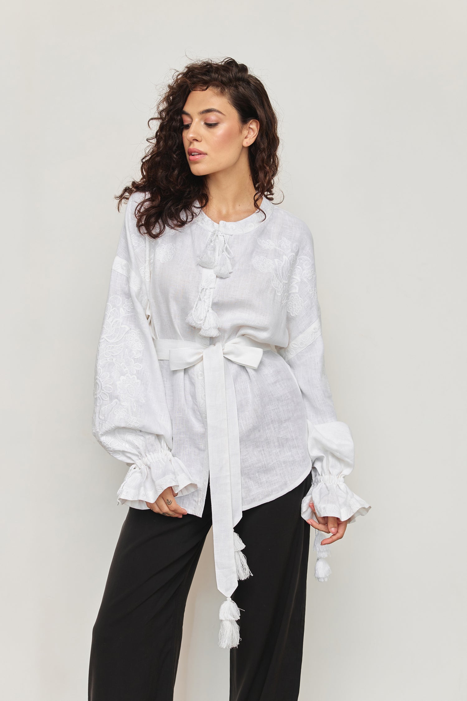Annabo "Bijou Blossom" Blouse White