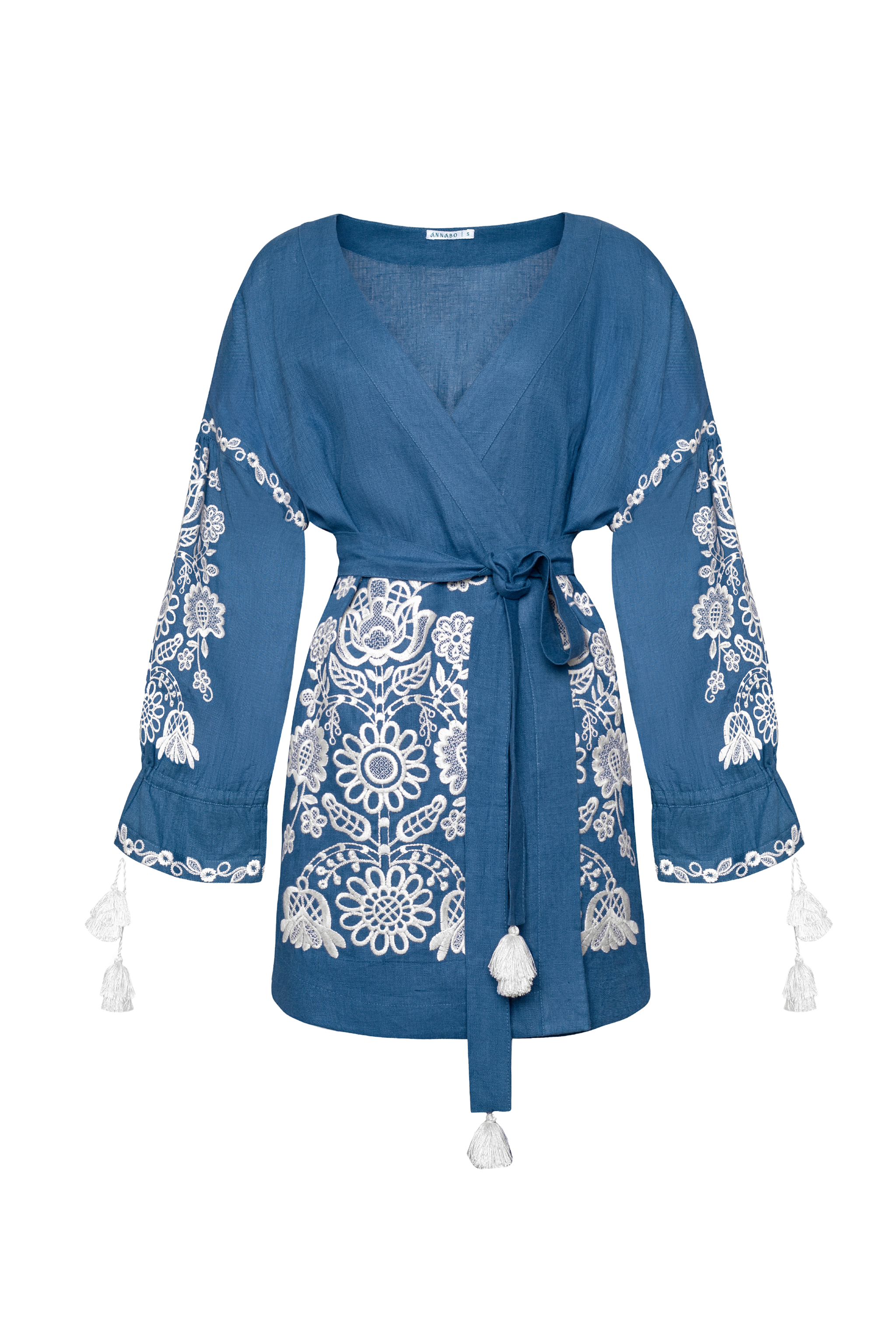 ★ADAUL★ Blossom ribbon bustier mini dress paleblue Light Blue Floral Dress - Ribbon Tie Dress - Strapless Mini