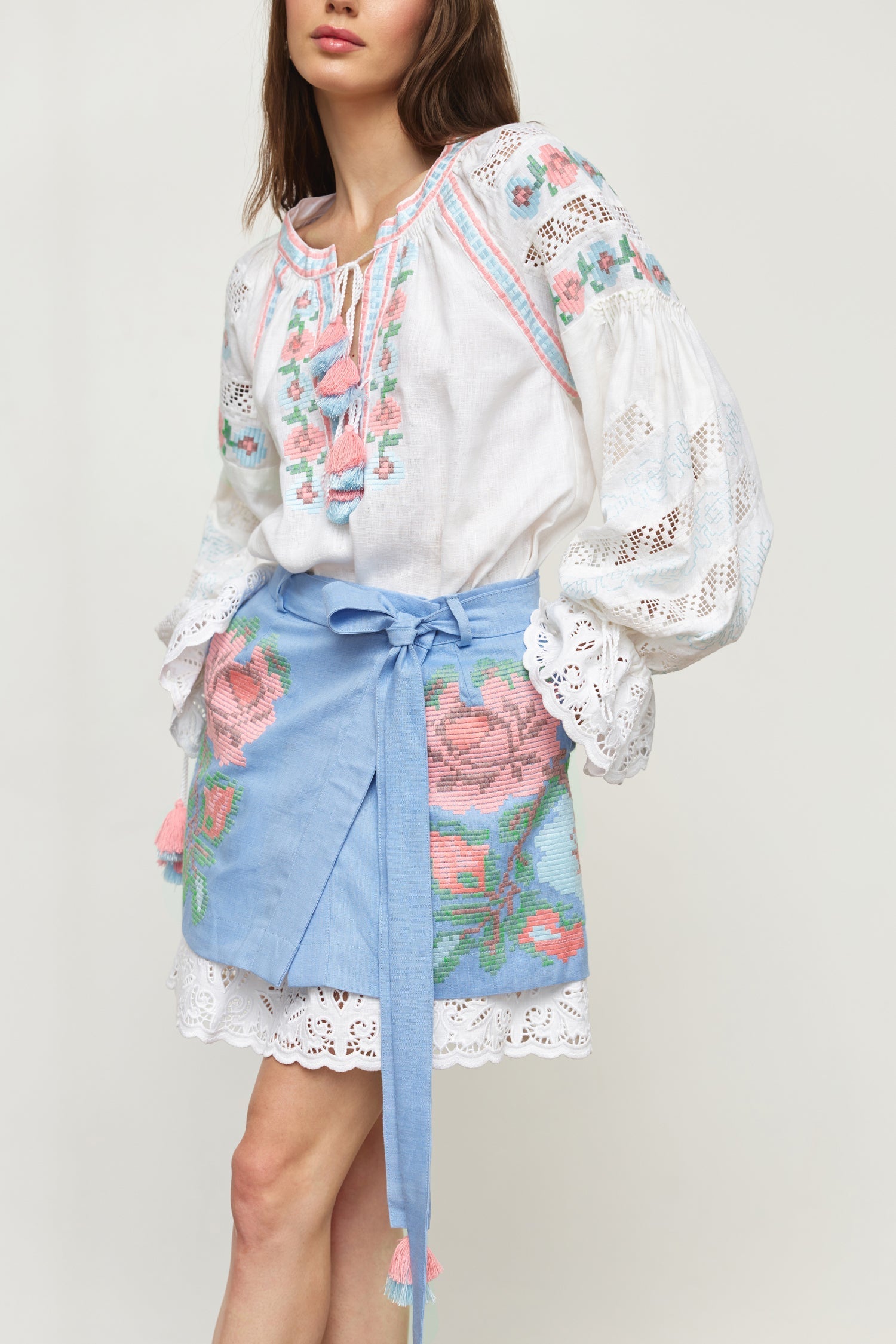 Annabo "Elysian Whisper" Skirt Baby Blue