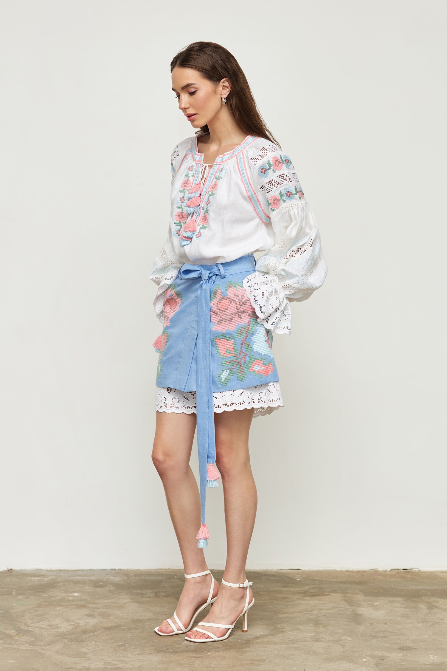 Annabo "Elysian Whisper" Skirt Baby Blue