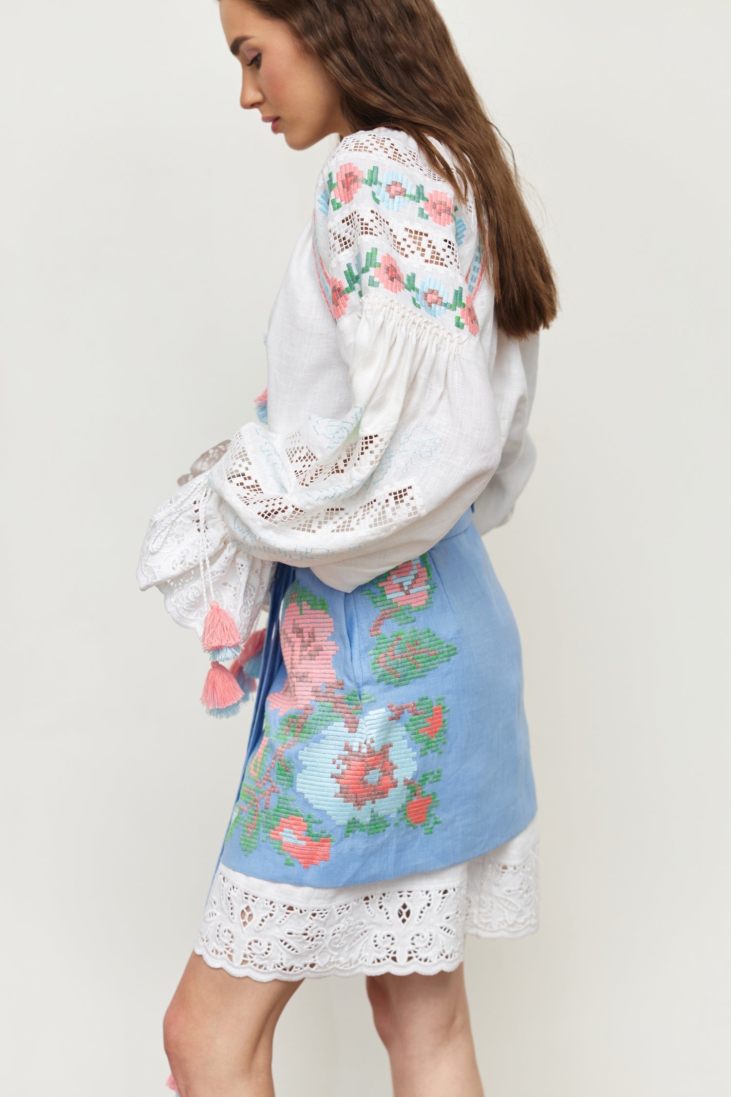 Annabo "Elysian Whisper" Skirt Baby Blue