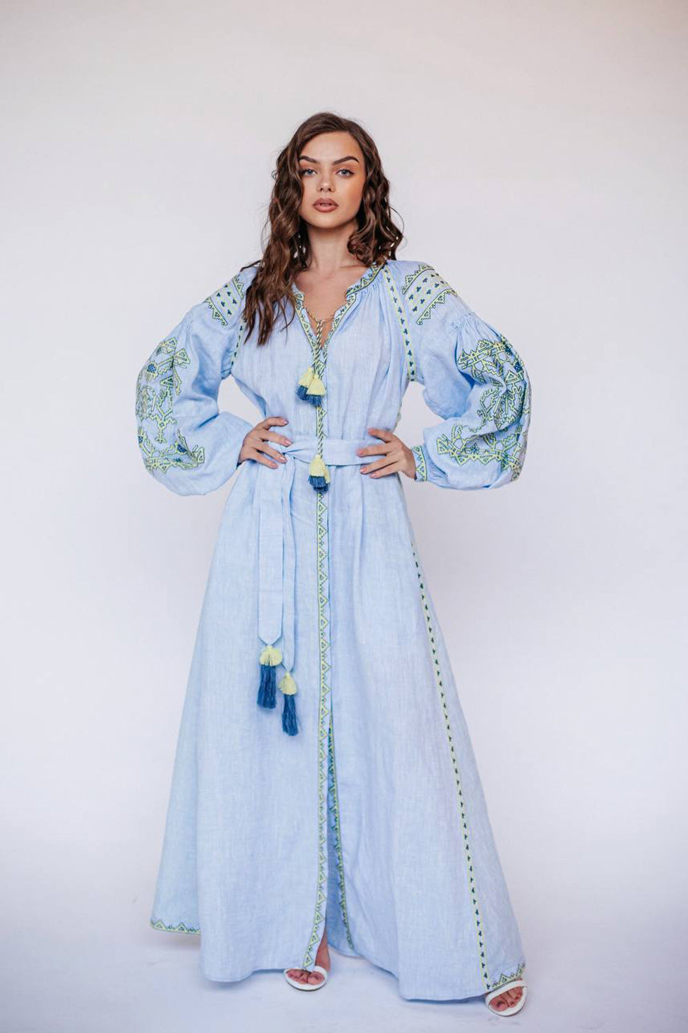 Annabo Kolos Blue Richelieu Maxi Dress