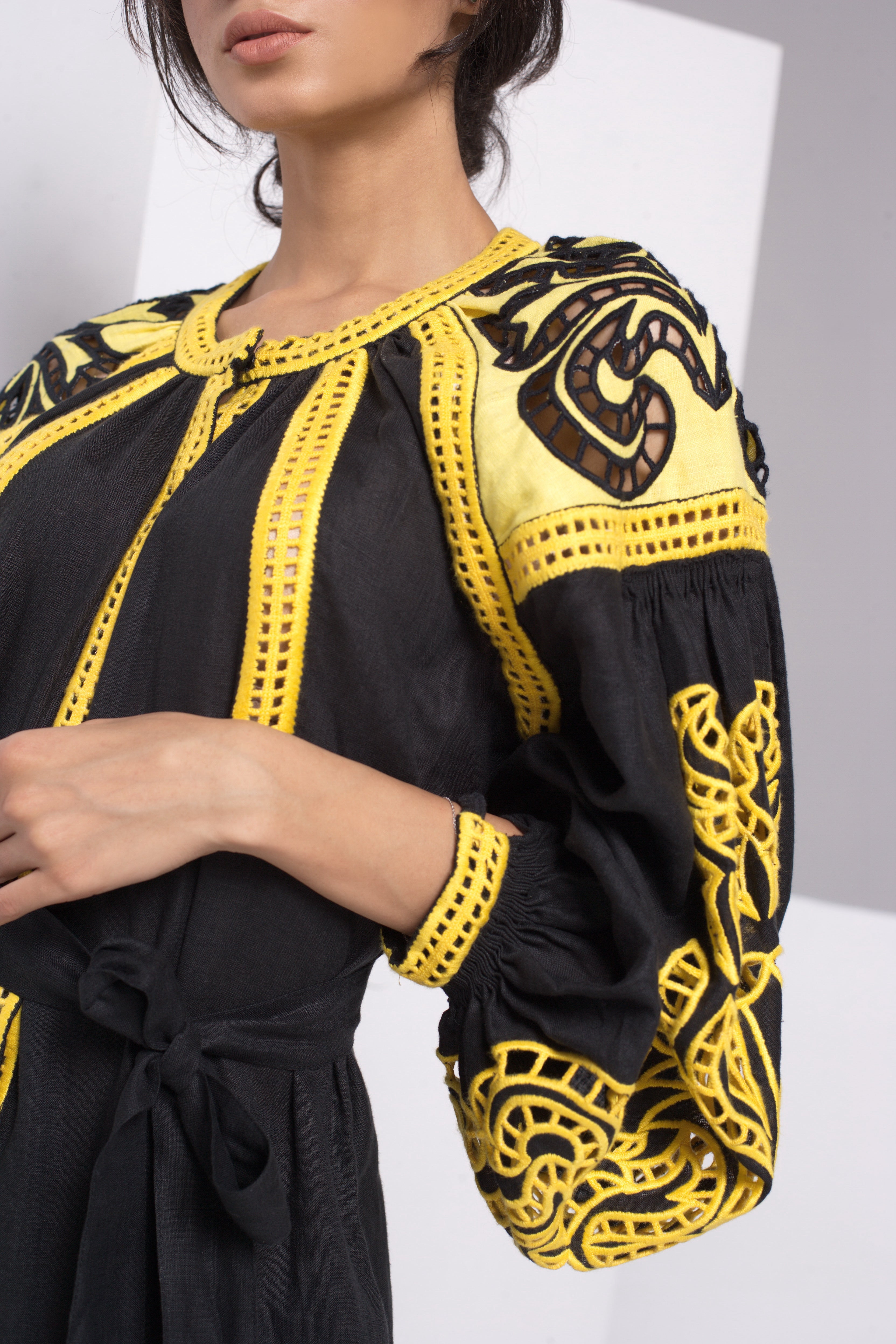 Annabo Barvy Richelieu Black Maxi Dress