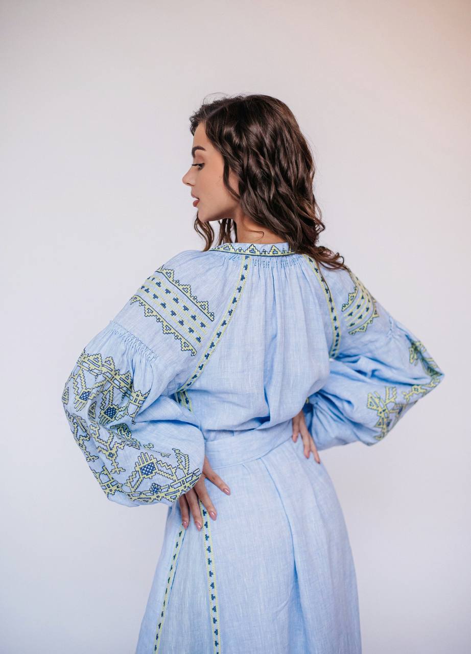 Annabo Kolos Blue Richelieu Maxi Dress