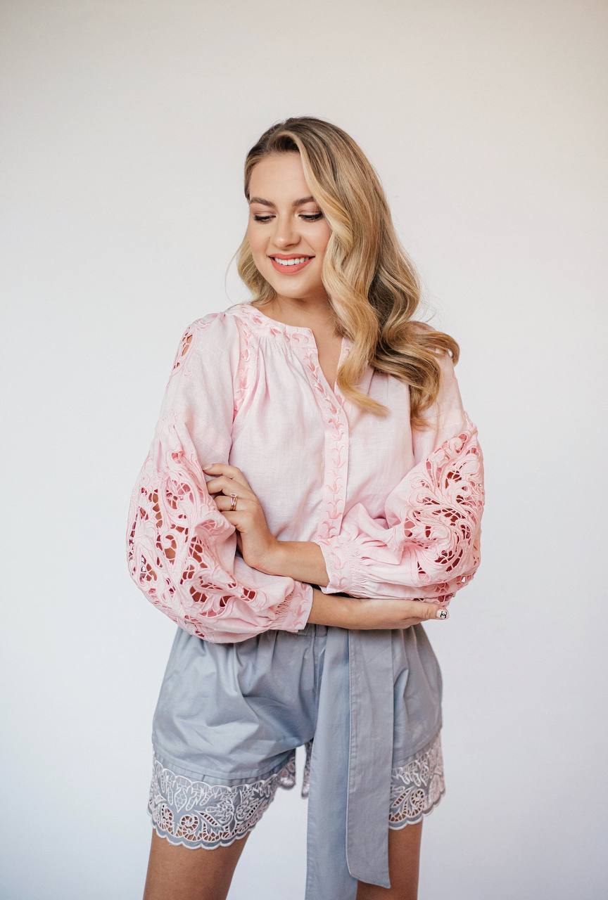 Annabo Lily Richelieu Powder Pink Blouse
