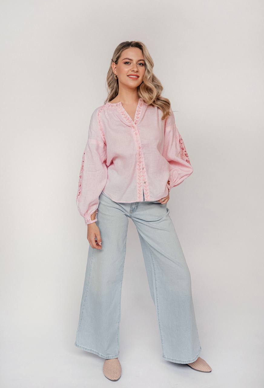 Annabo Lily Richelieu Powder Pink Blouse