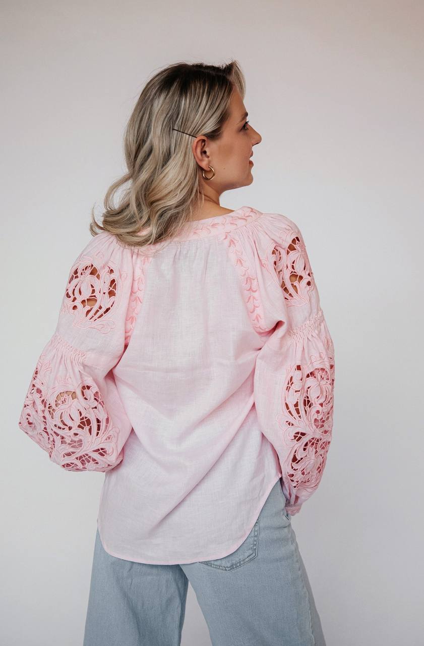 Annabo Lily Richelieu Powder Pink Blouse