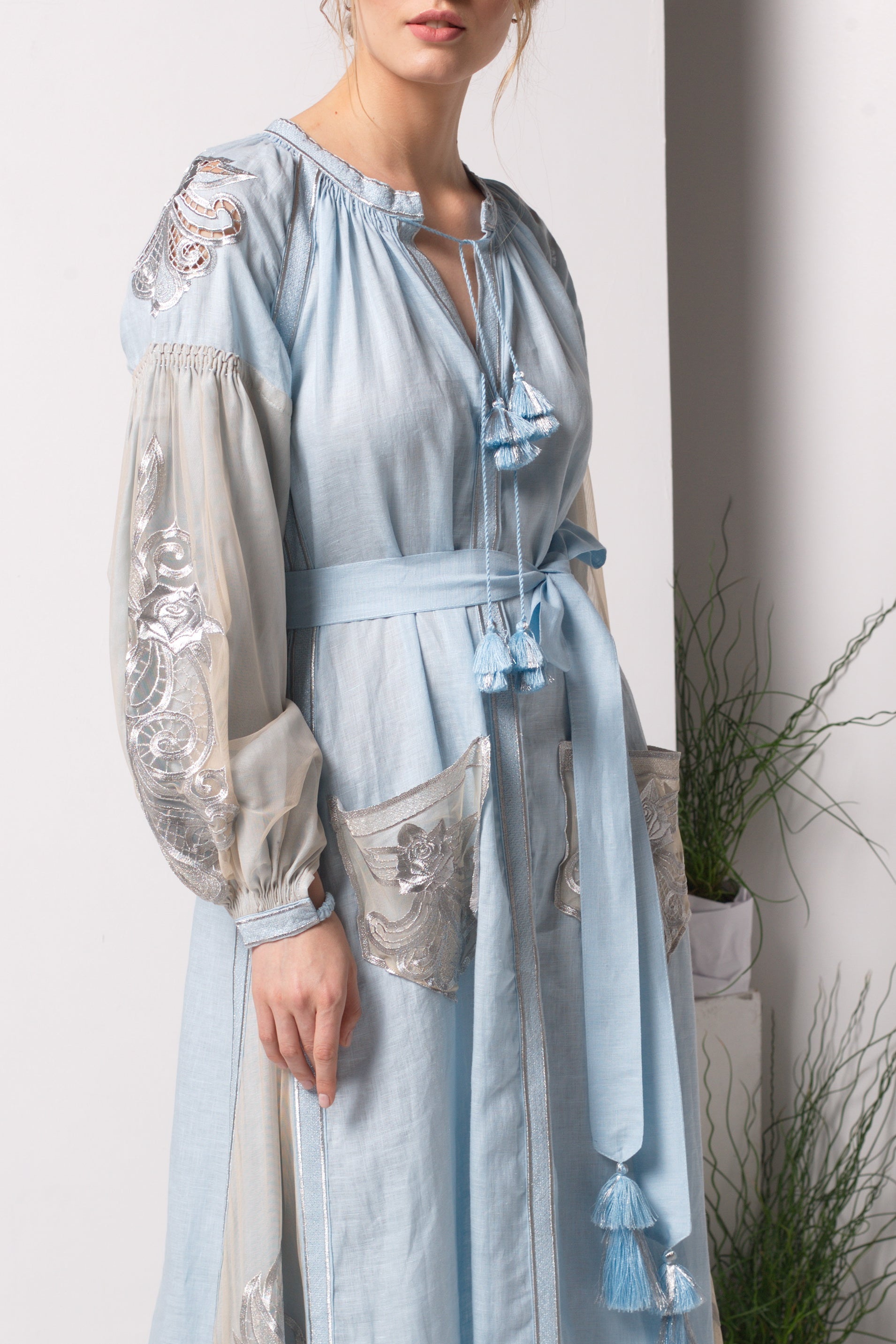 Annabo Rose Light Blue Maxi Dress