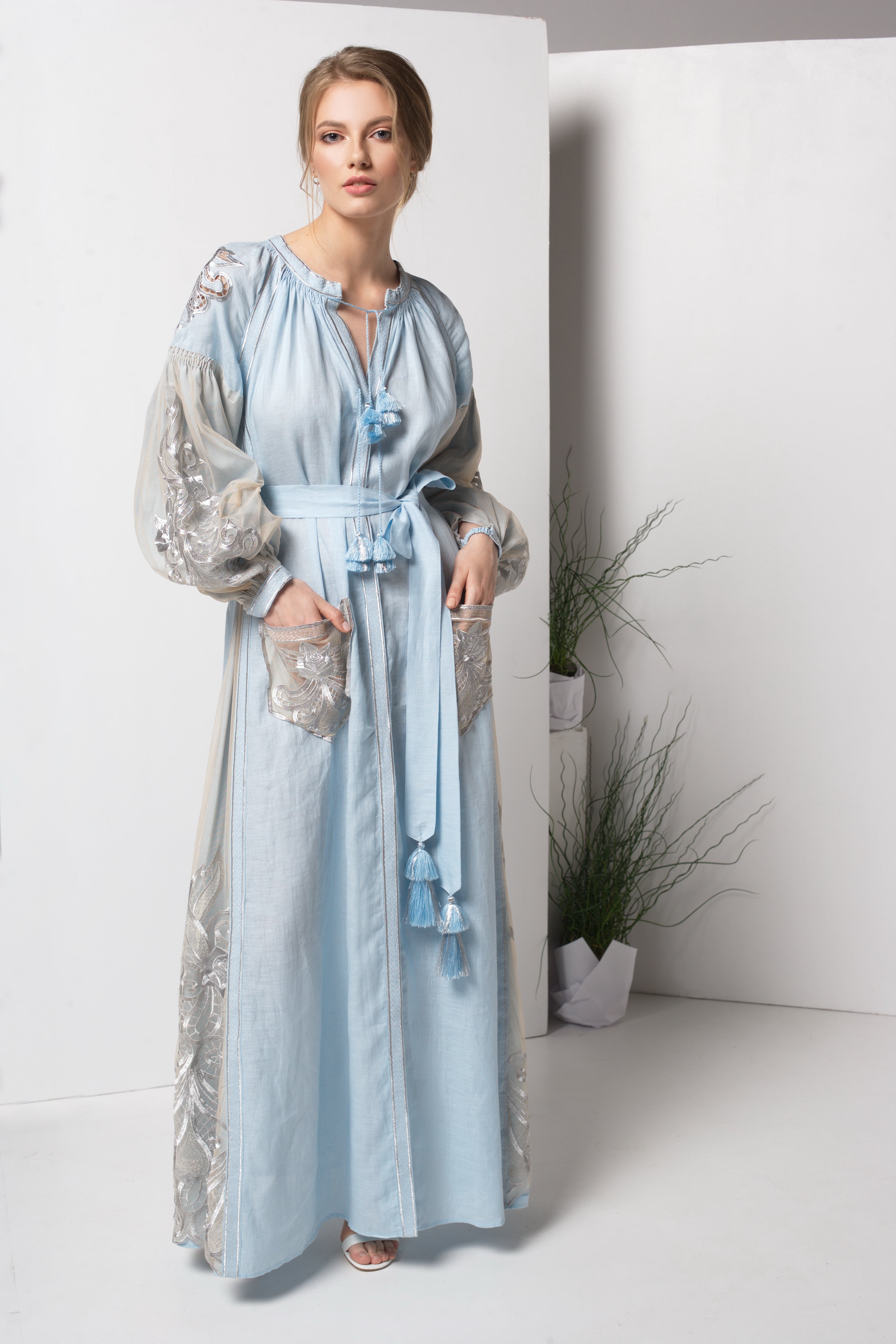 Annabo Rose Light Blue Maxi Dress