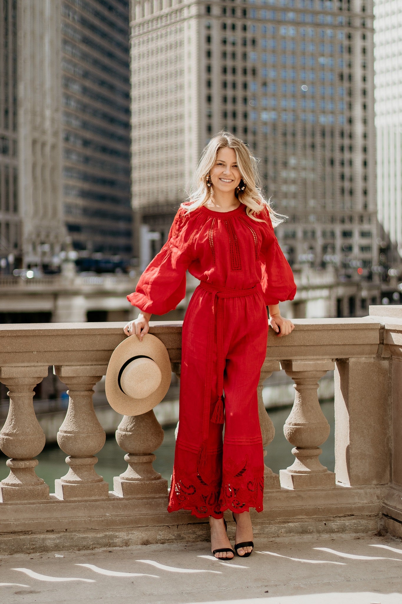 Annabo Rose Richelieu Red Jumpsuit