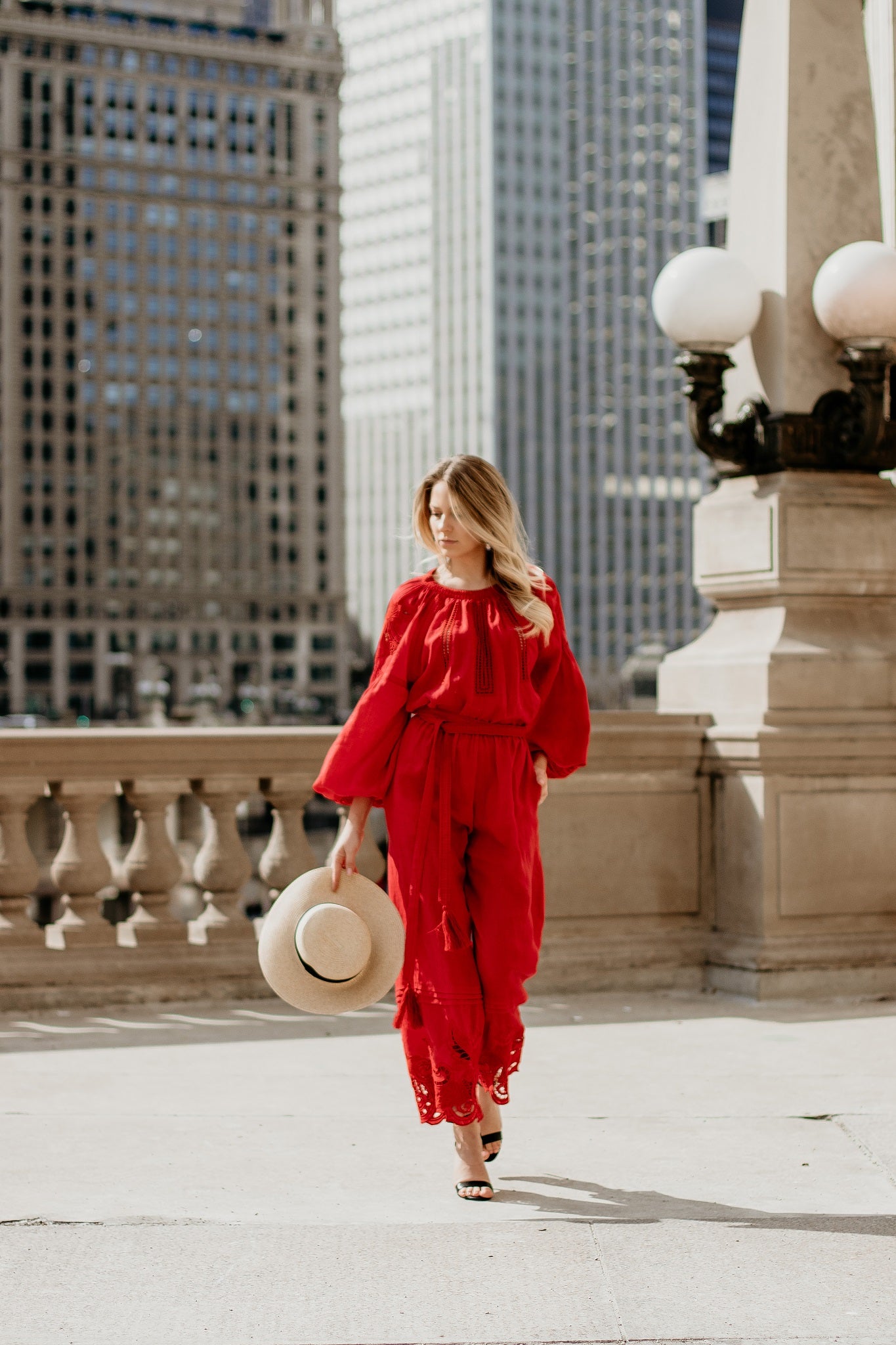 Annabo Rose Richelieu Red Jumpsuit