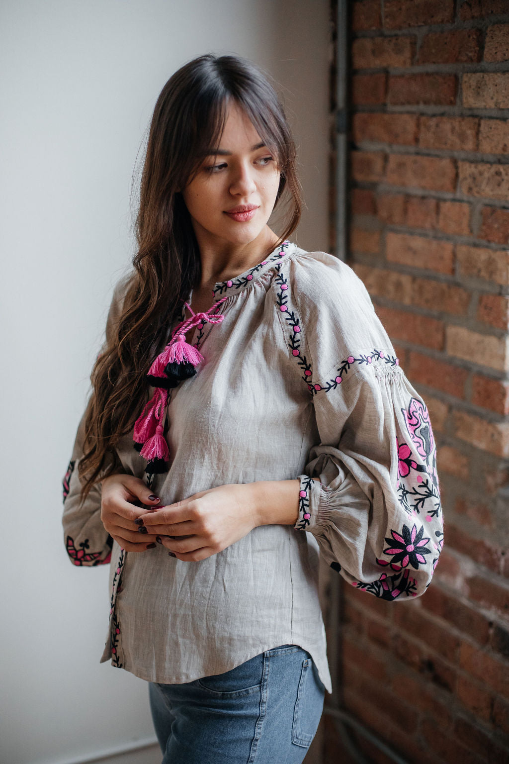 Annabo Sunflower Natural Grey Blouse