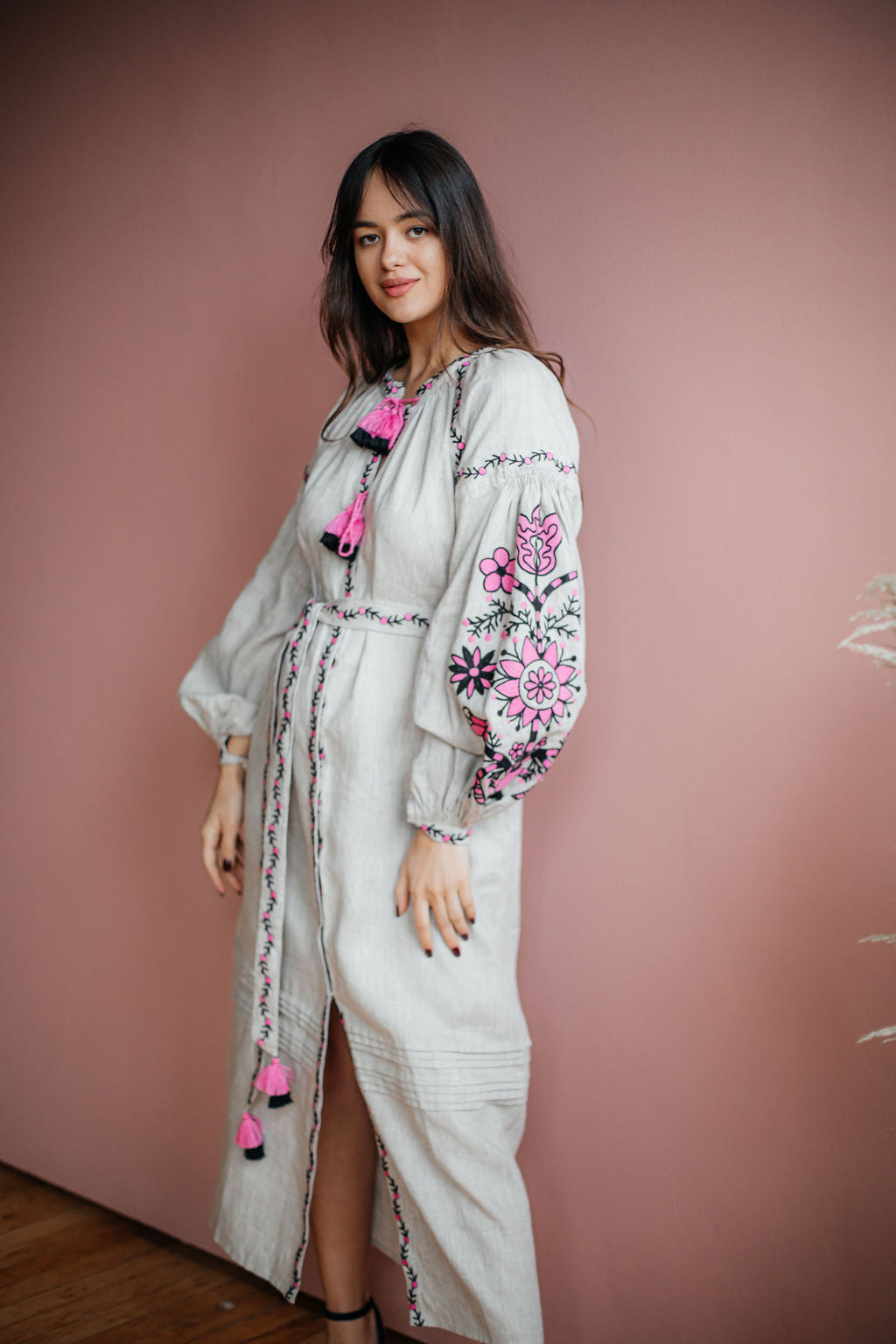 Annabo Sunflower Natural Grey Maxi Dress