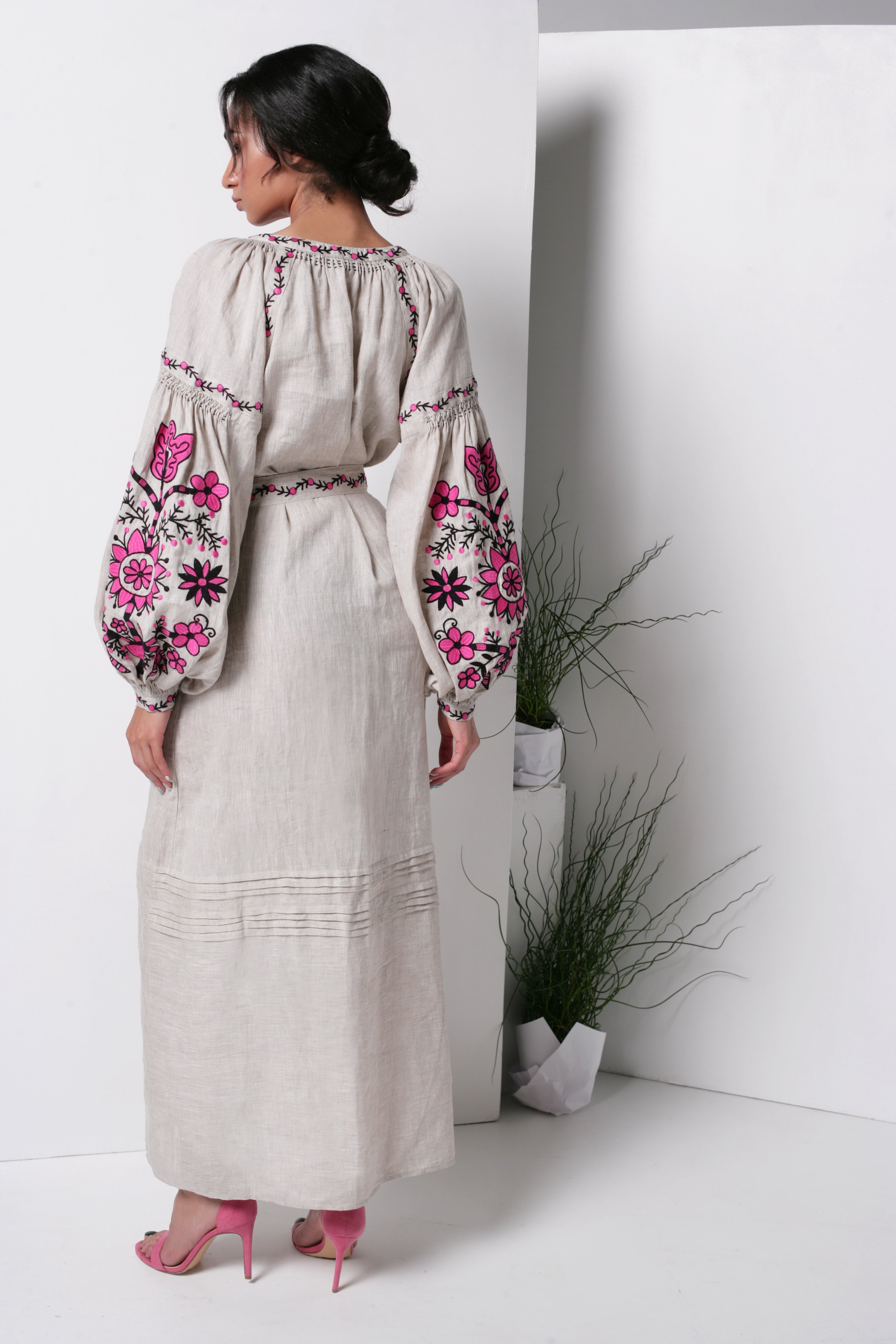 Annabo Sunflower Natural Grey Maxi Dress