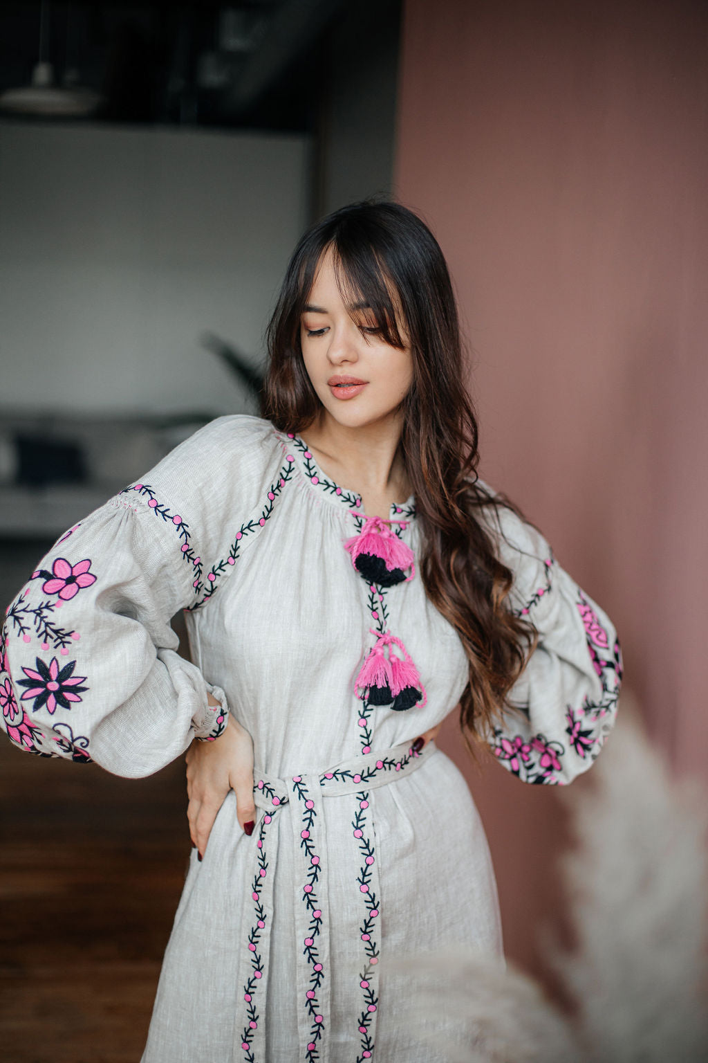 Annabo Sunflower Natural Grey Maxi Dress