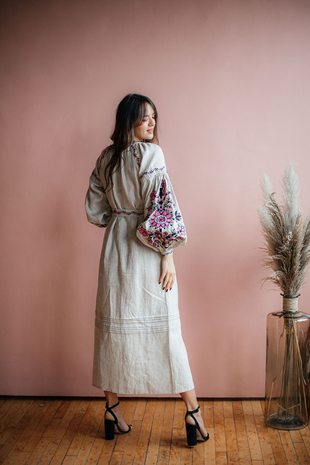 Annabo Sunflower Natural Grey Maxi Dress