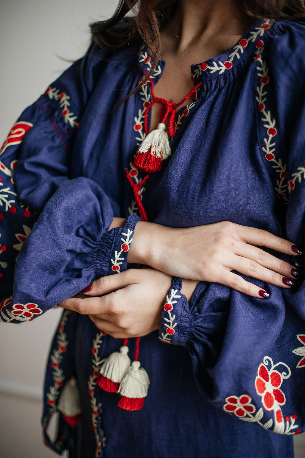 Annabo Sunflower Navy Blue Midi Dress