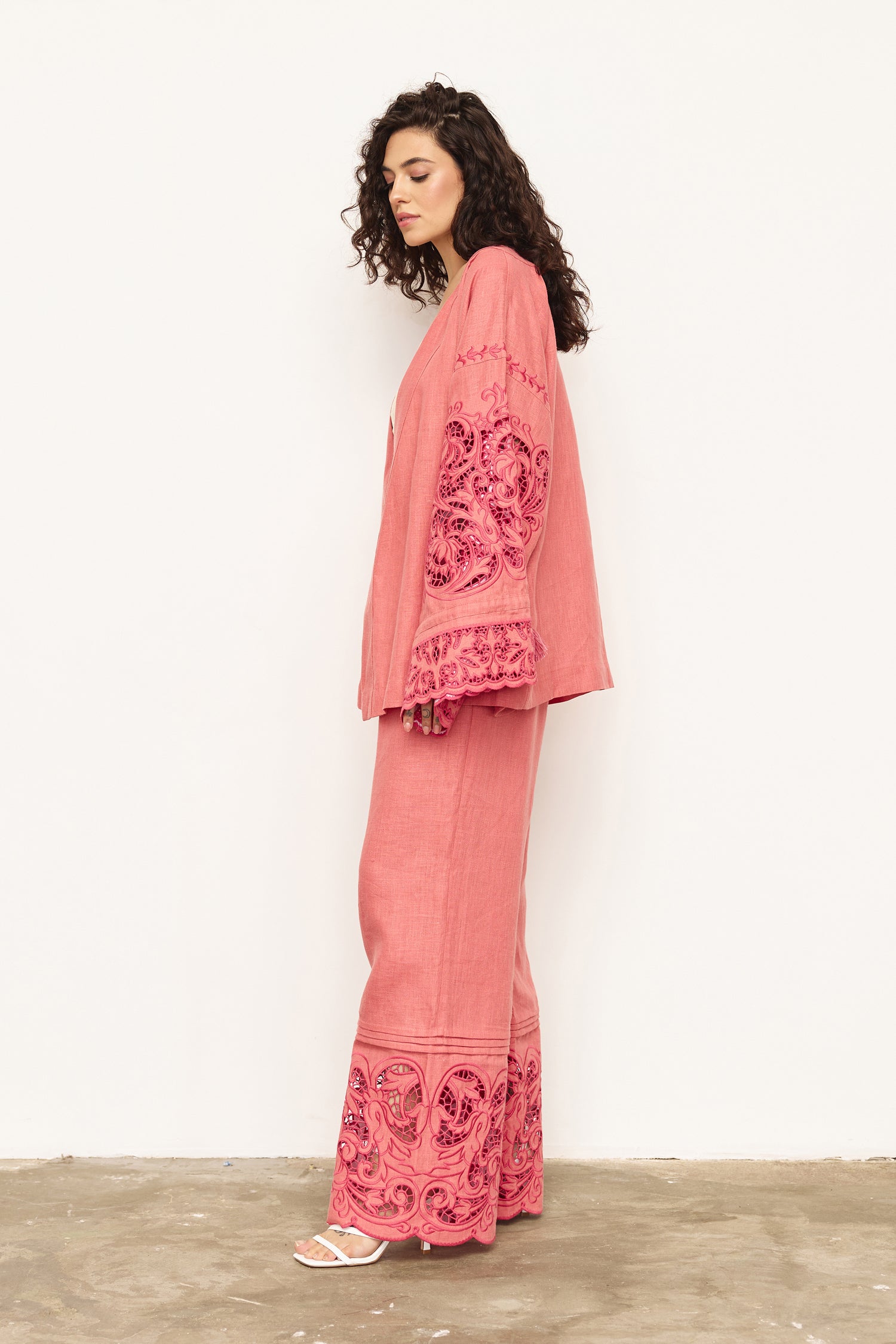 Annabo "Versailles Echo" Blouse Kimono Coral