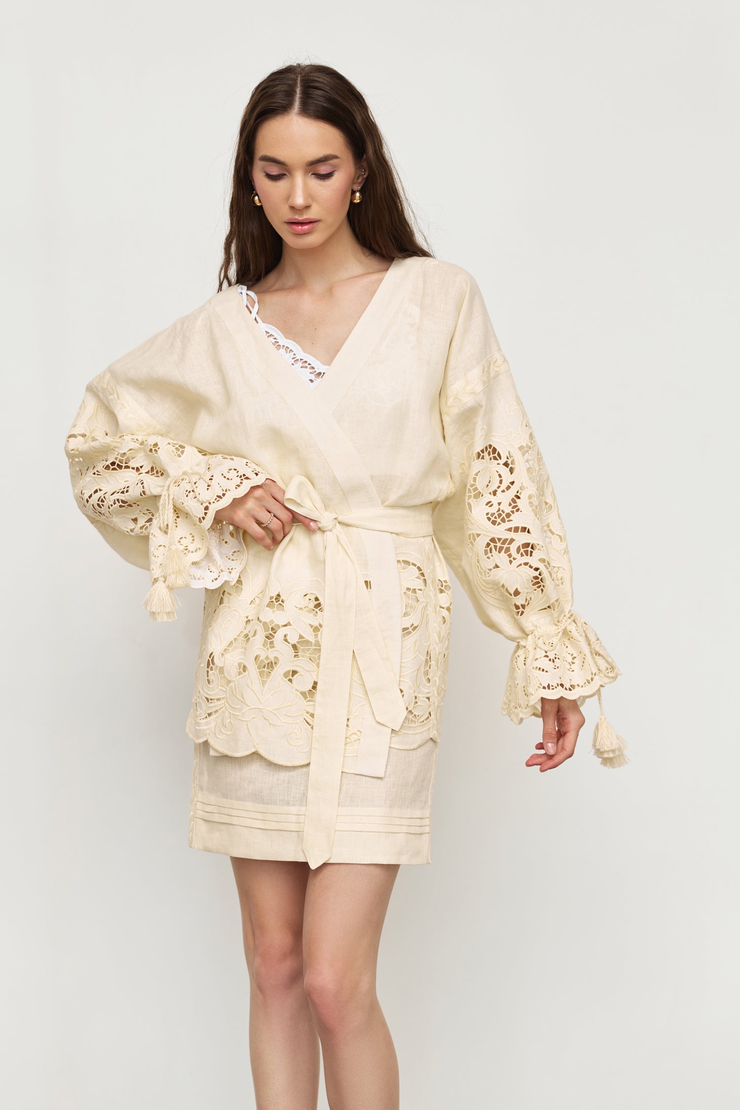 Annabo "Versailles Echo" Blouse Kimono Cream