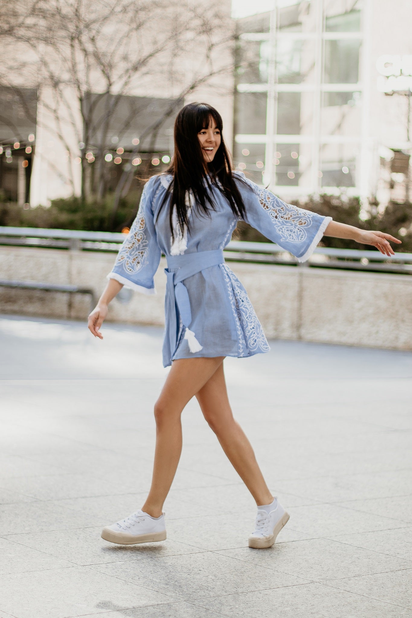 Annabo Lily Richelieu Blue Mini Dress