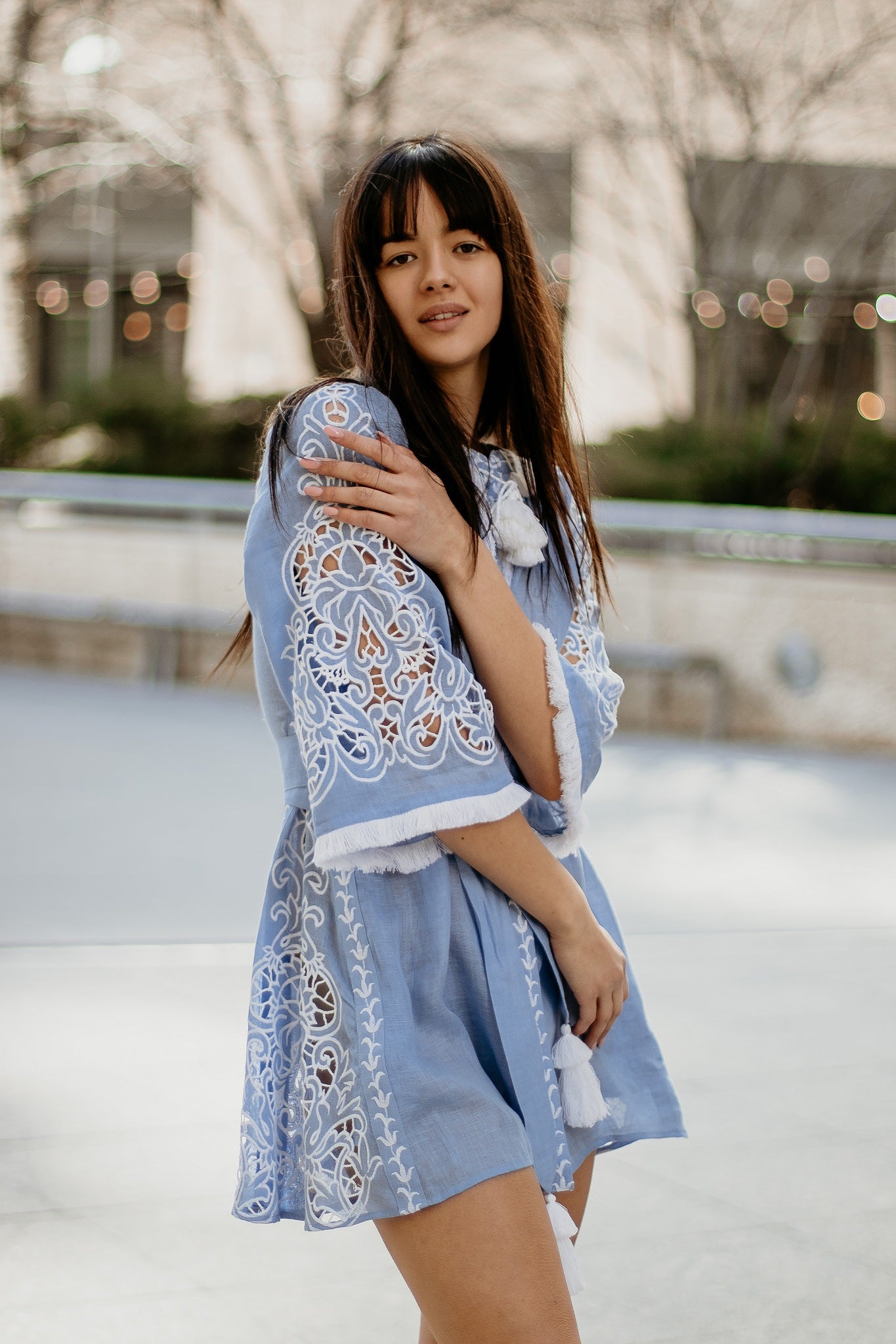 Annabo Lily Richelieu Blue Mini Dress