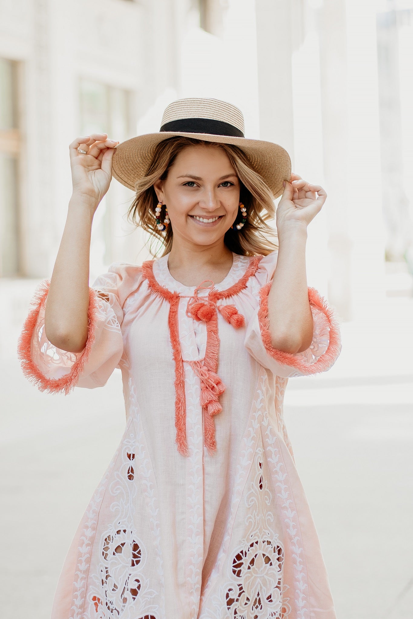 Annabo Lily Richelieu Powder Pink Mini Dress