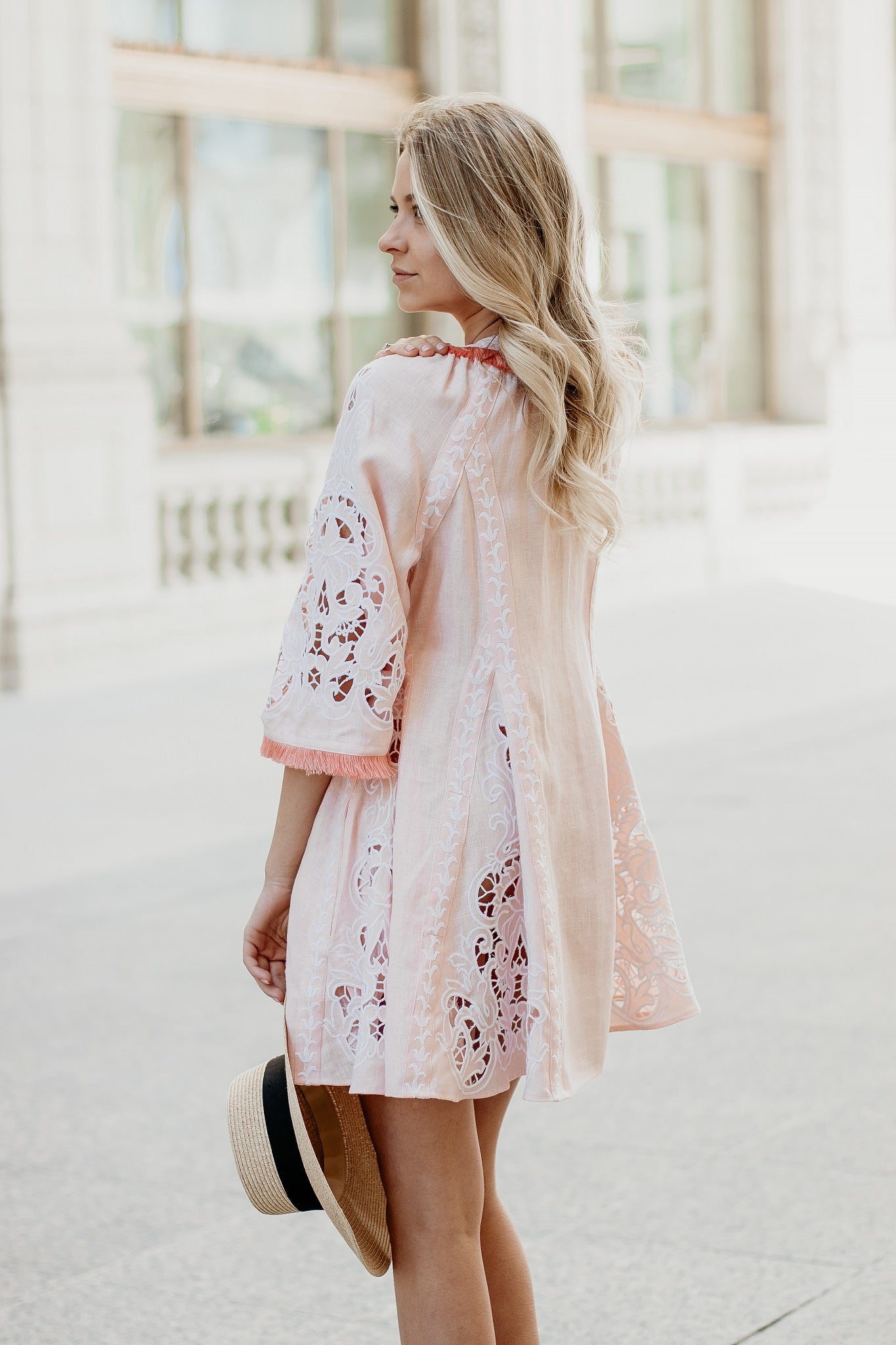 Annabo Lily Richelieu Powder Pink Mini Dress