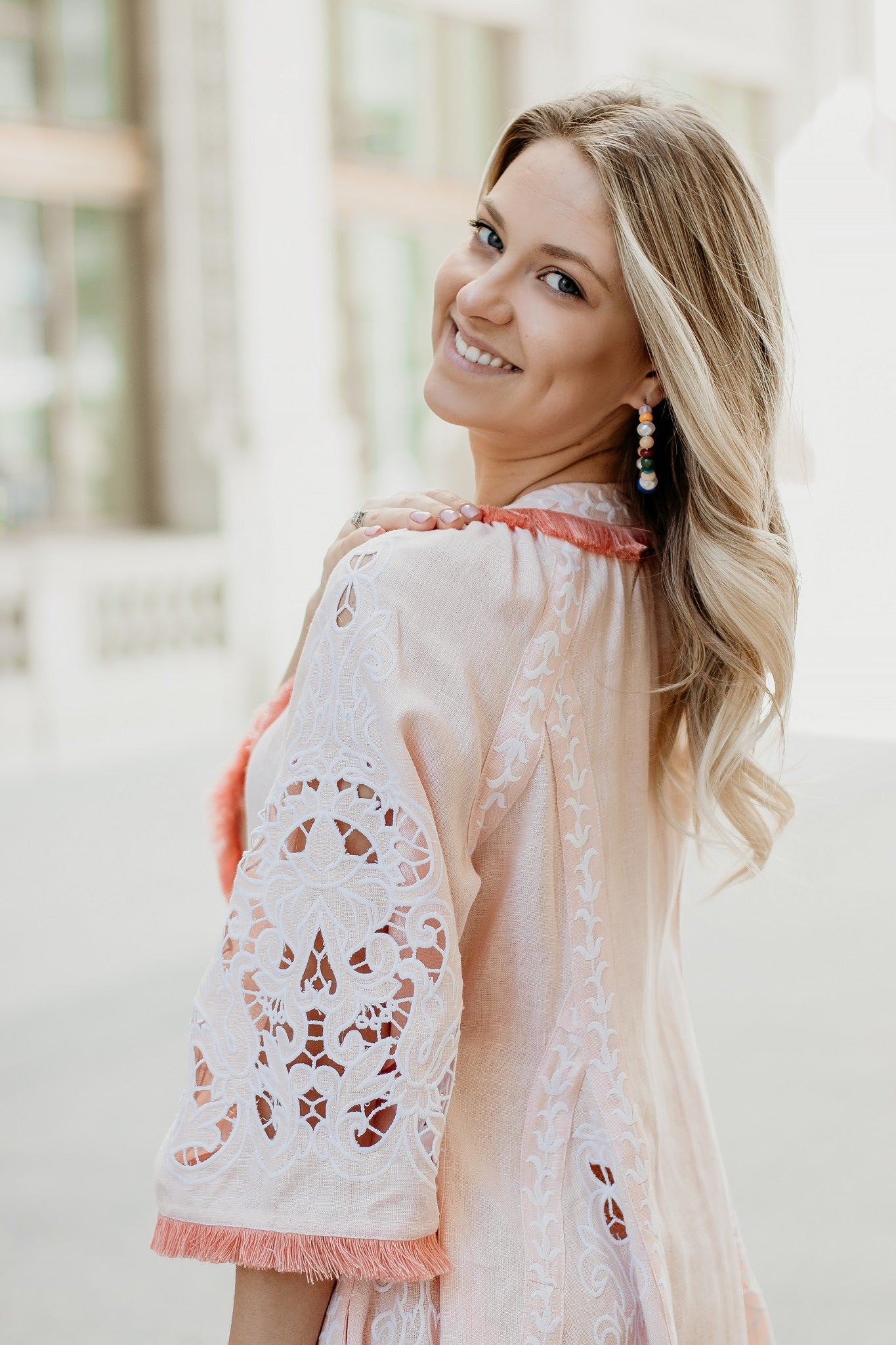 Annabo Lily Richelieu Powder Pink Mini Dress