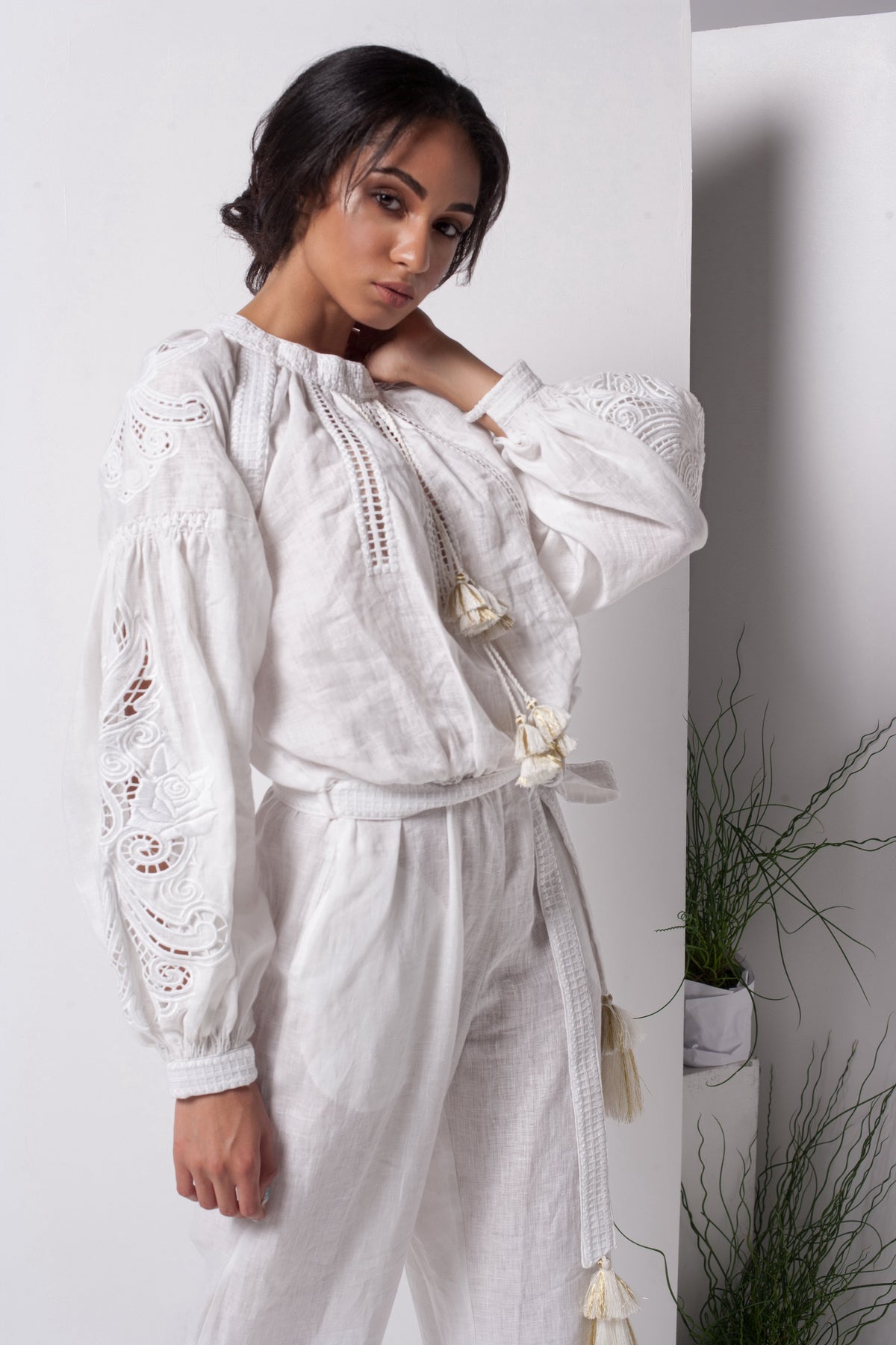 Rose Richelieu White Jumpsuit