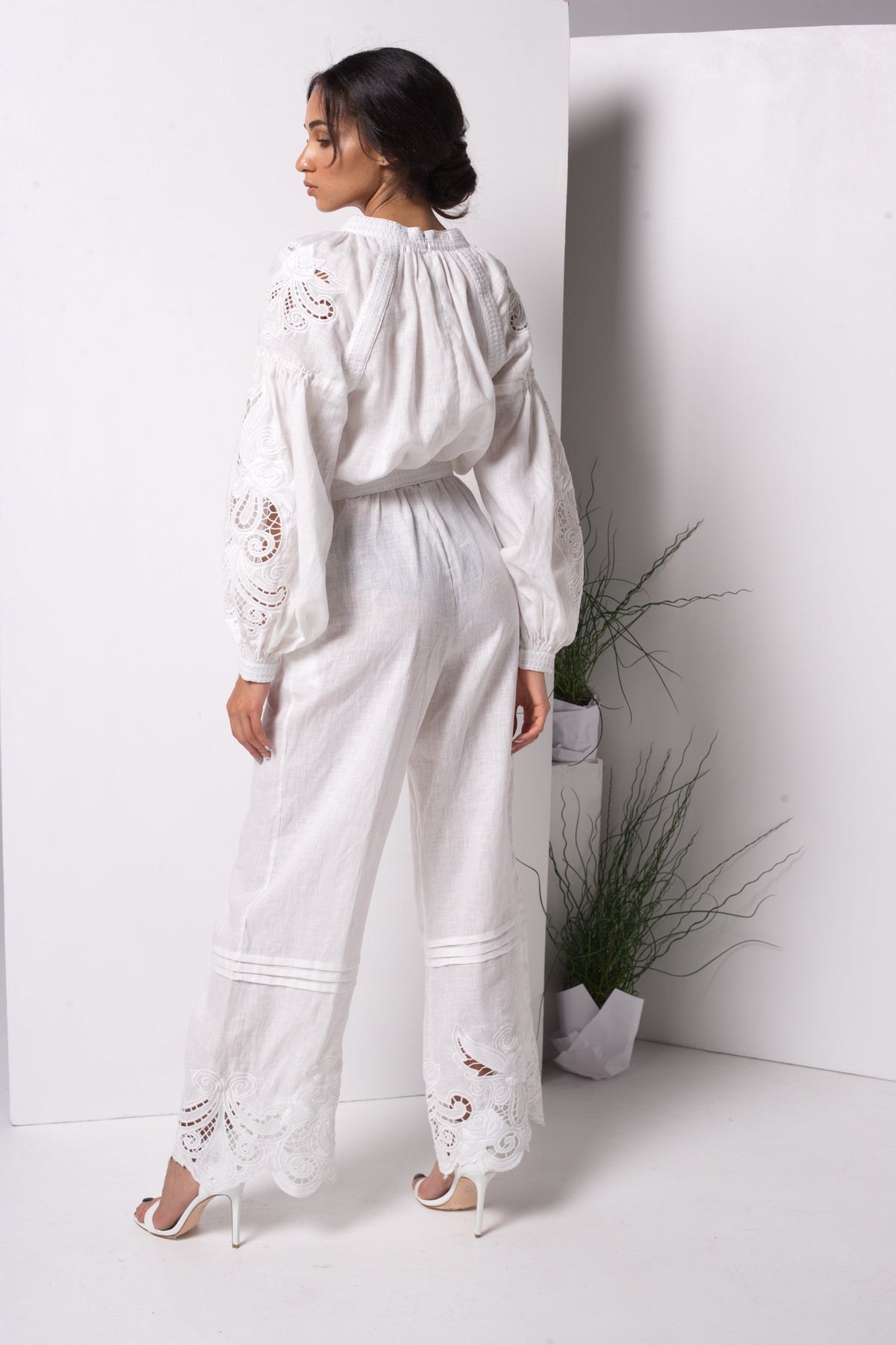 Rose Richelieu White Jumpsuit