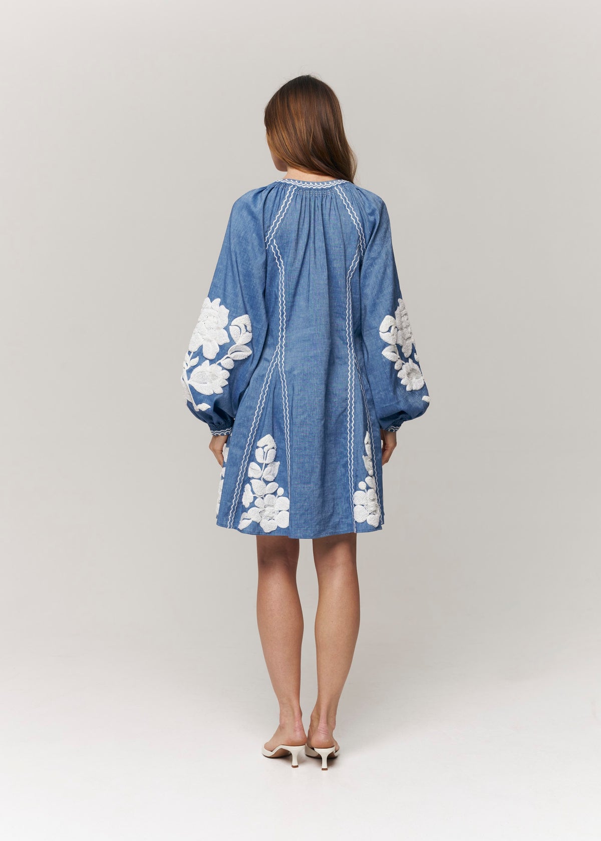 Harvest Sun Floral Embroidered Mini Dress