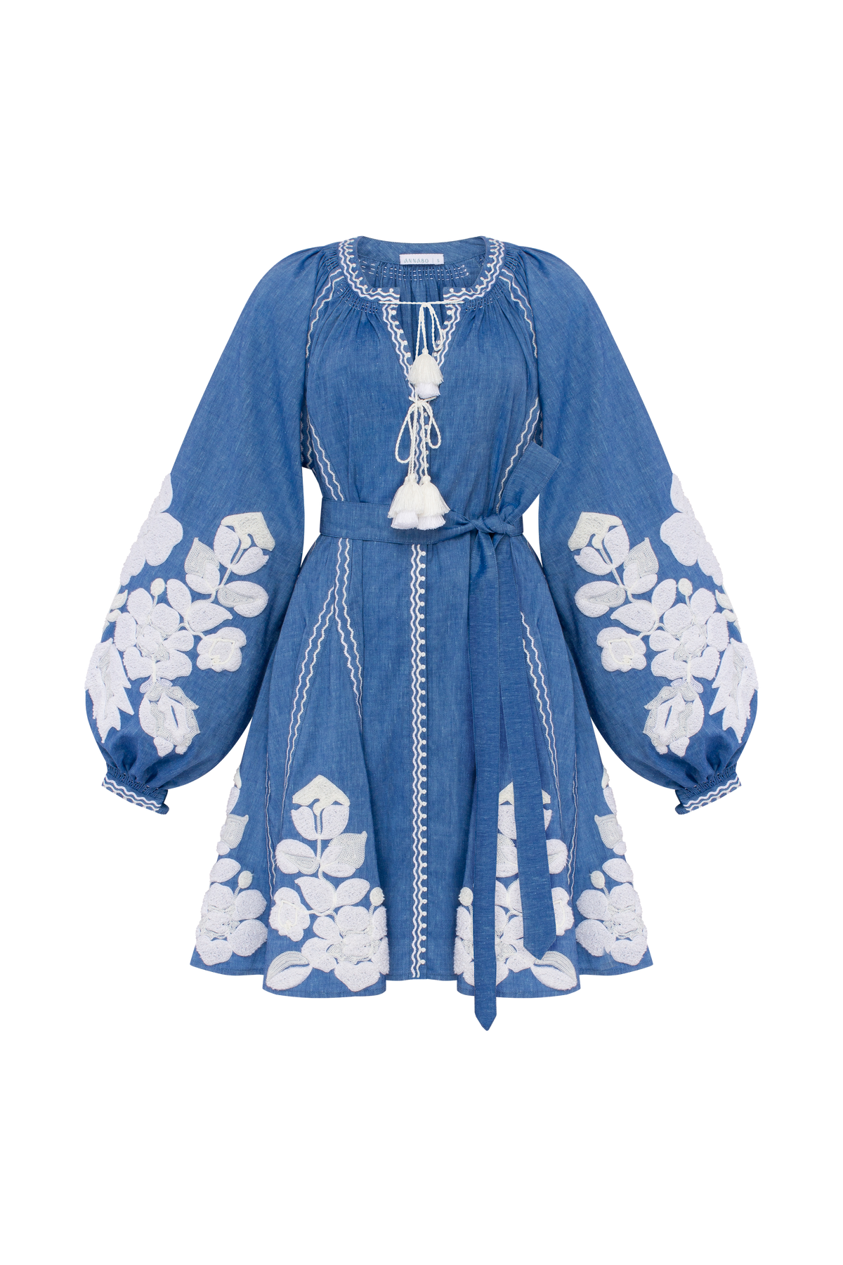 Harvest Sun floral embroidered mini dress