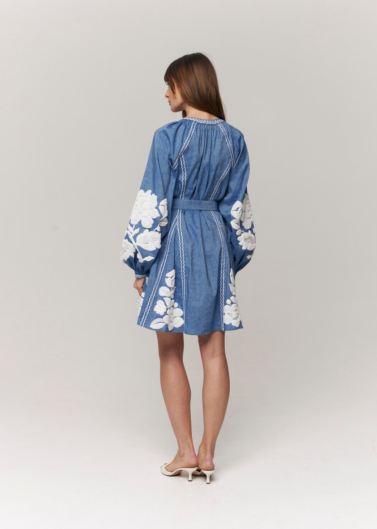 Harvest Sun Floral Embroidered Mini Dress