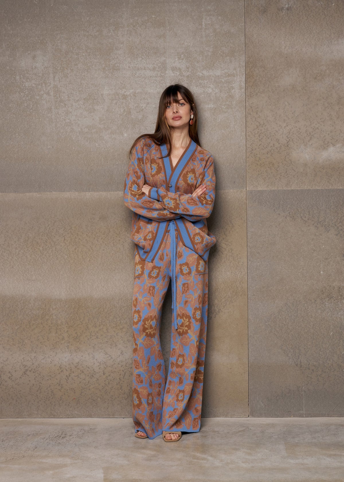Mirage Bloom Floral Jacquard Merino Wool Pants