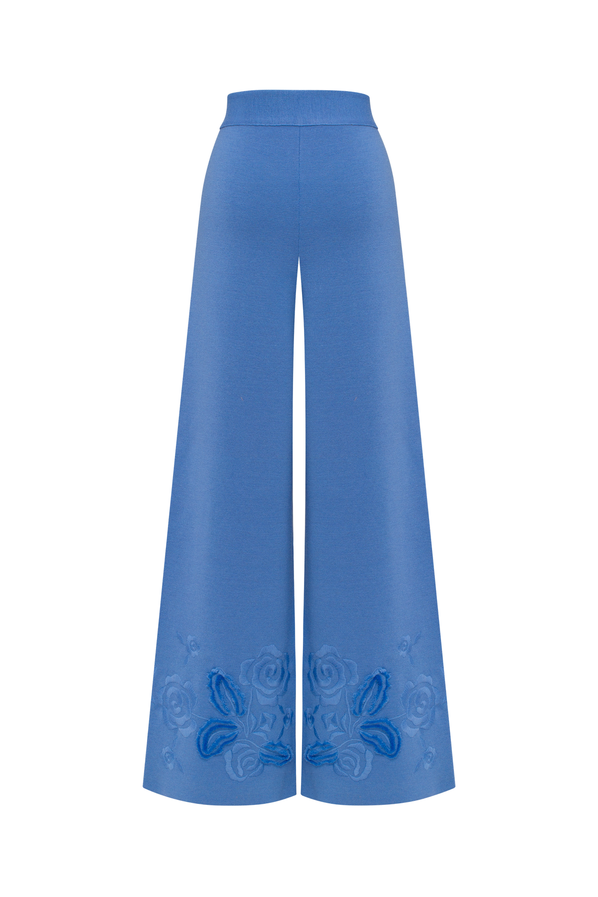 Blue Rose merino wool knitted wide-leg pants