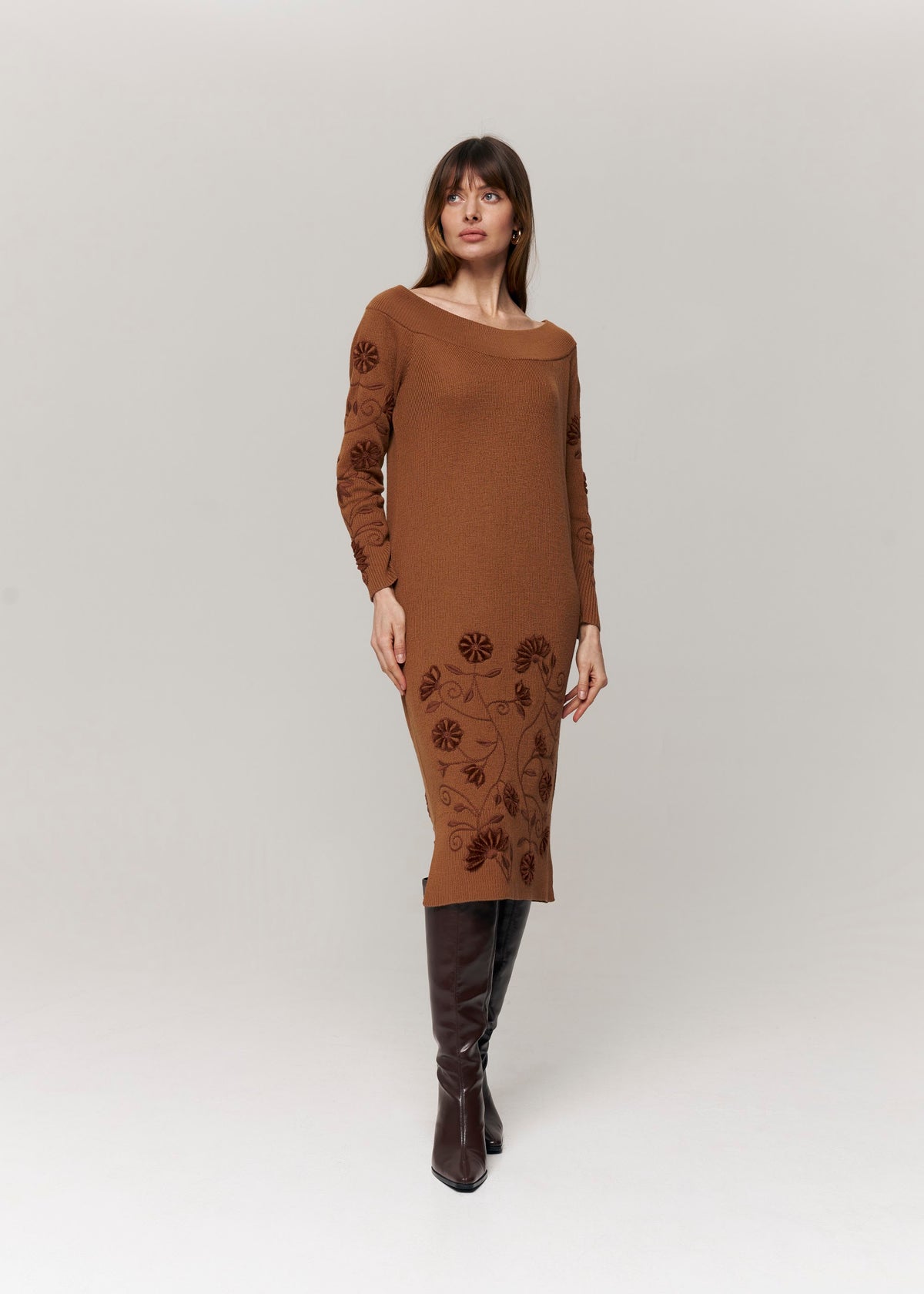Etherea Merino Wool Knit Midi Dress